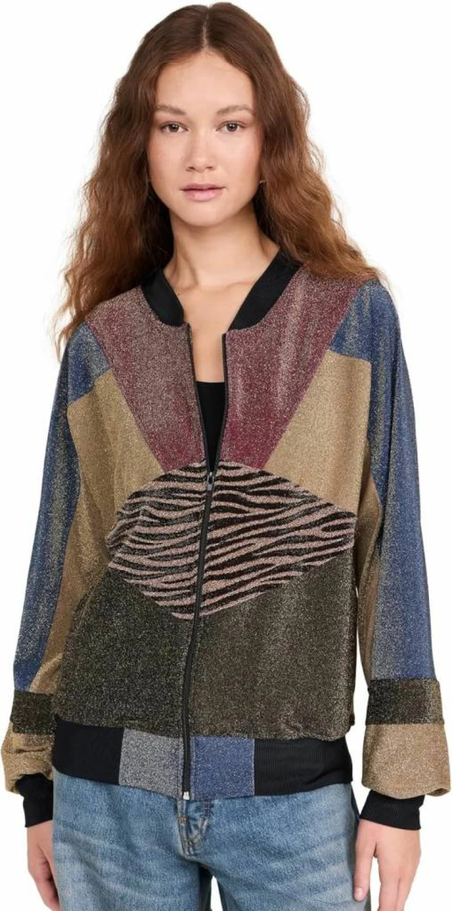 BruceGlen Women's Zebra Print Dolman Sleeve Track Jacket - Stylish Athletic Top for Casual Wear