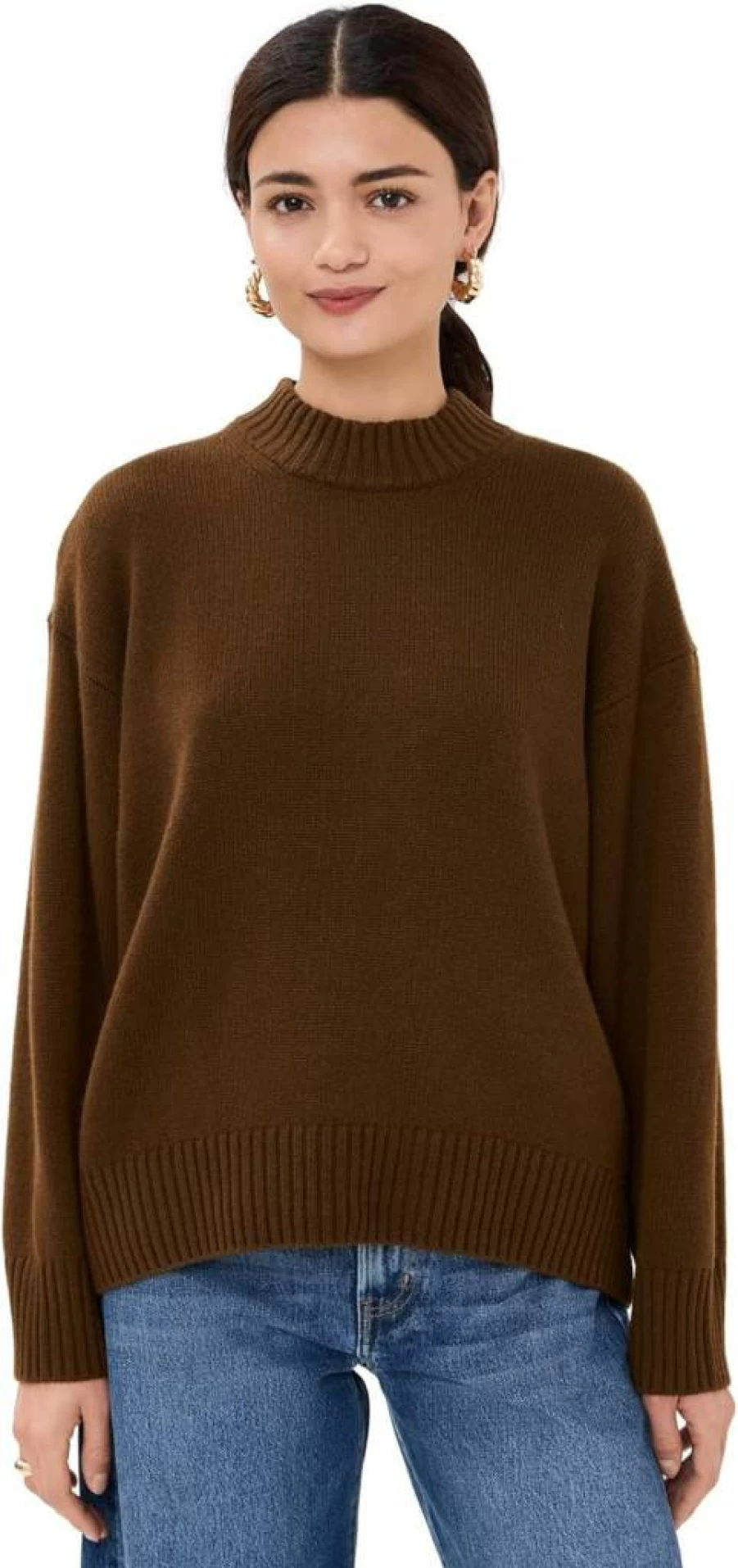 FRAME Women's Oversized Cashmere Sweater - Luxurious Soft Crewneck Pullover