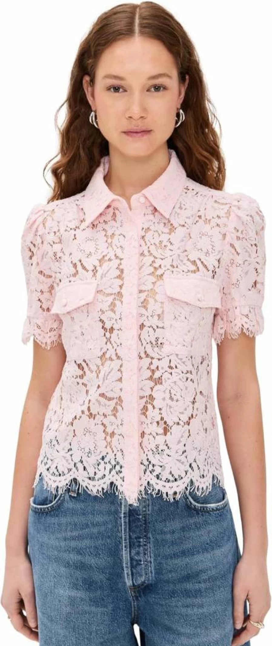 Generation Love Women's Mina Lace Blouse - Elegant Feminine Top for Casual & Dressy Outfits