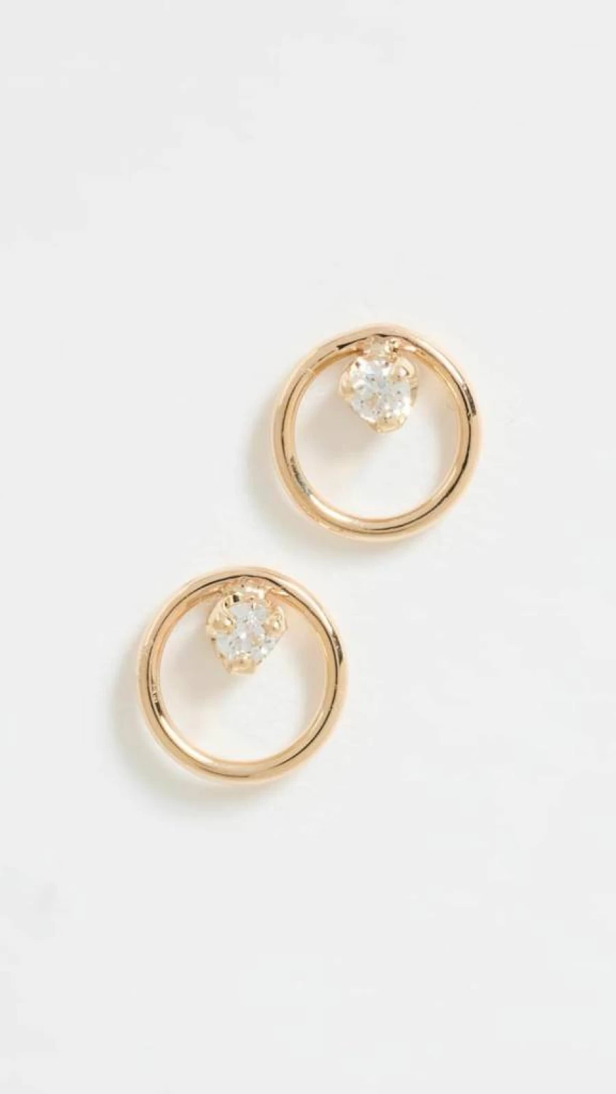 ZOE CHICCO 14K Gold Small Hoop Stud Earrings for Women - Minimalist Circle Earrings in Solid Gold