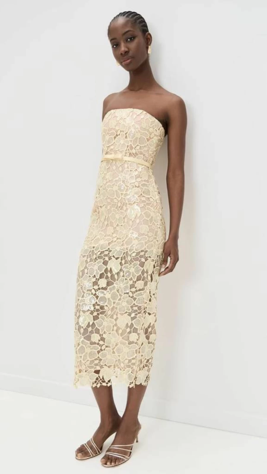 Retrofete Women's Rowena Lace Dress - Elegant Floral Embroidery Cocktail Party Gown