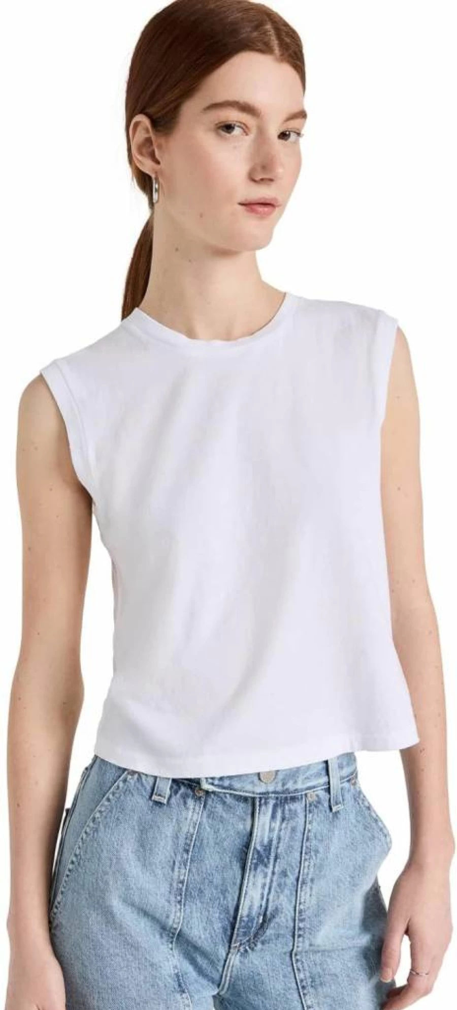 AMO Women's Sleeveless Casual Babe Tee - Soft Comfort Fit Summer Top