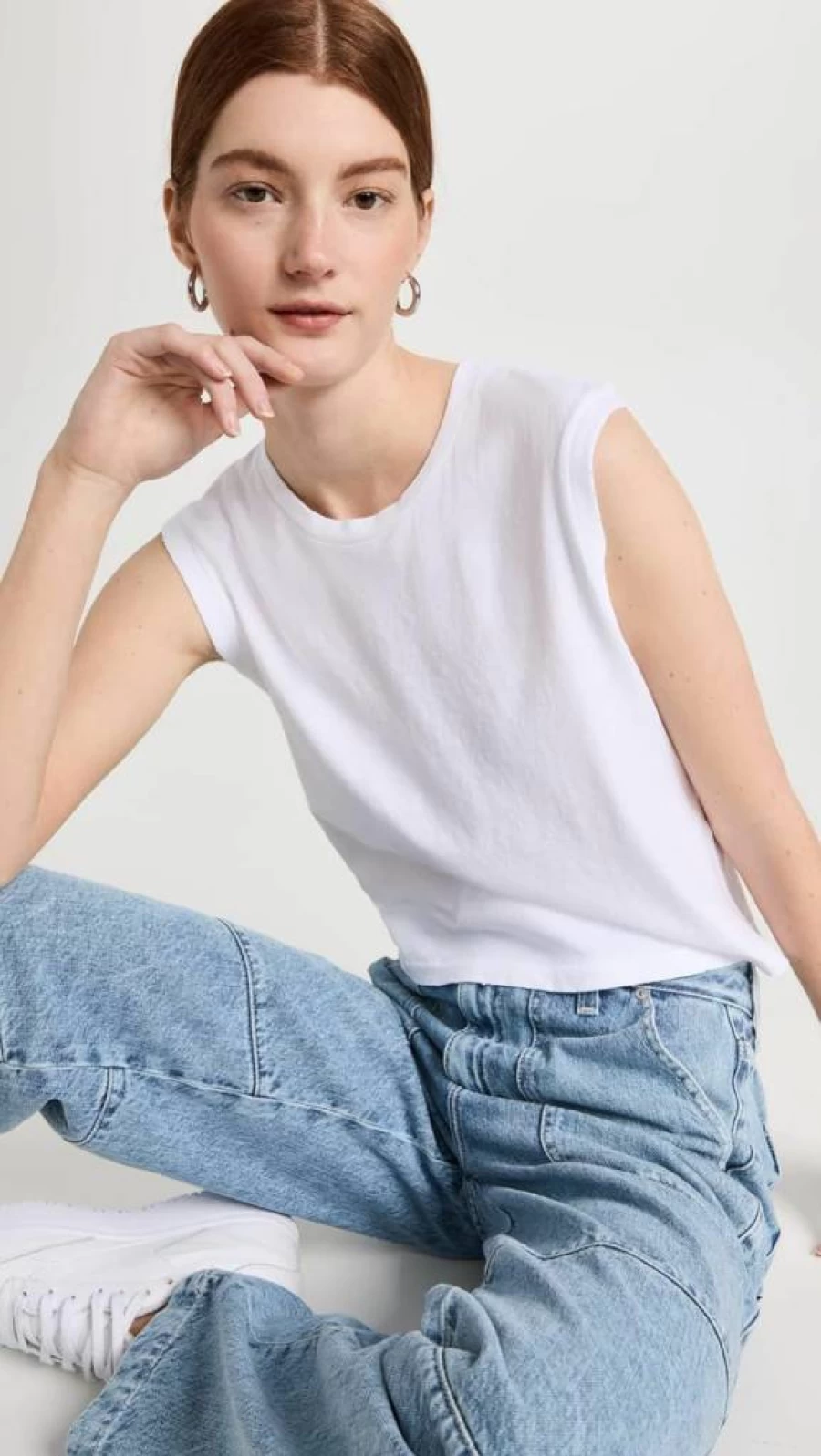 AMO Women's Sleeveless Casual Babe Tee - Soft Comfort Fit Summer Top