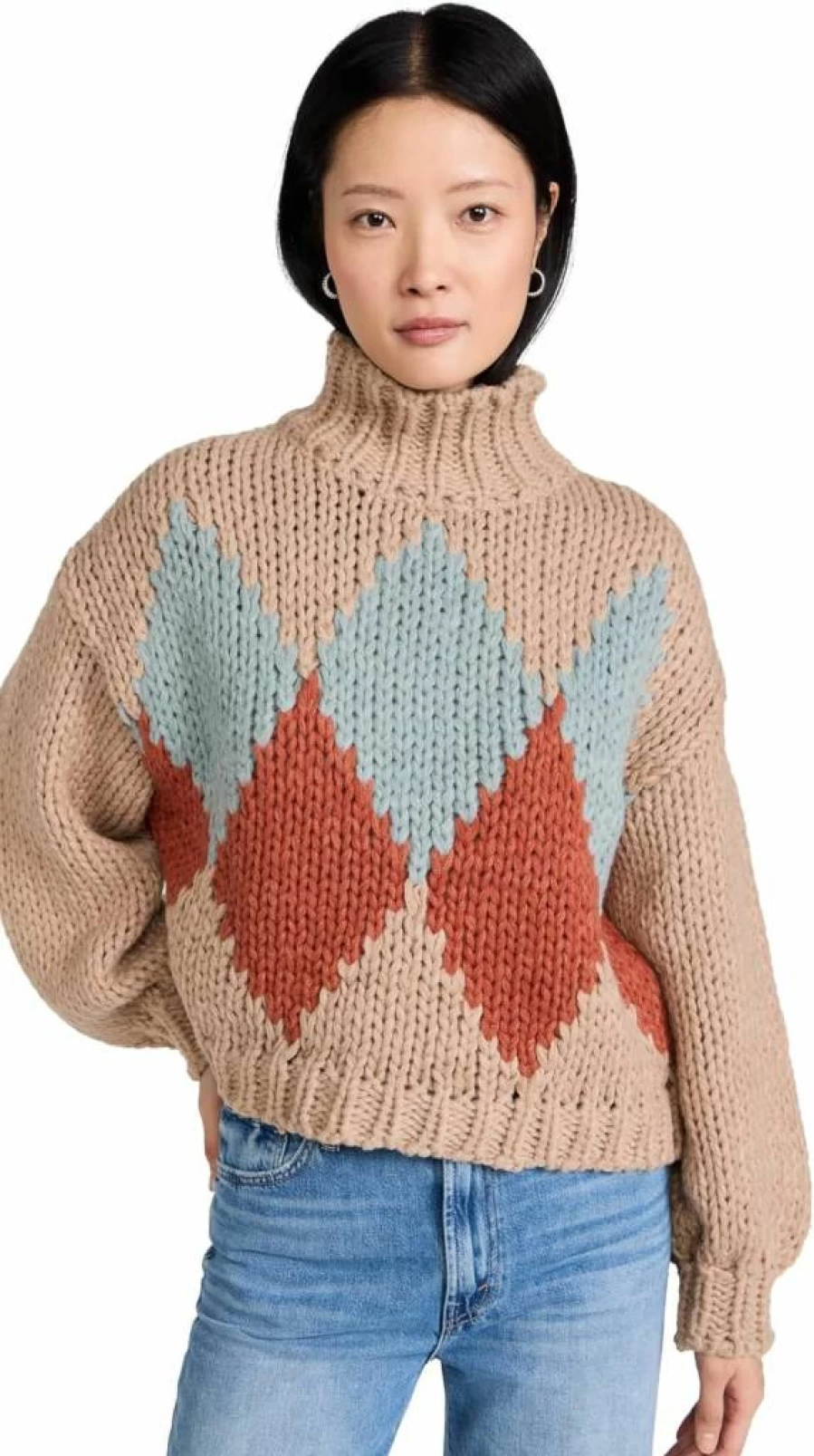Little Lies Women's Hand-Knit Patterned Sweater – Cozy & Stylish Knitwear