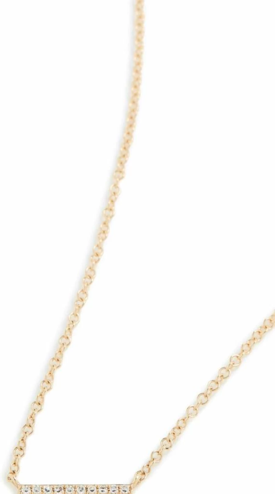 EF Collection 14K Gold Diamond Bar Necklace for Women - Minimalist Elegant Pendant