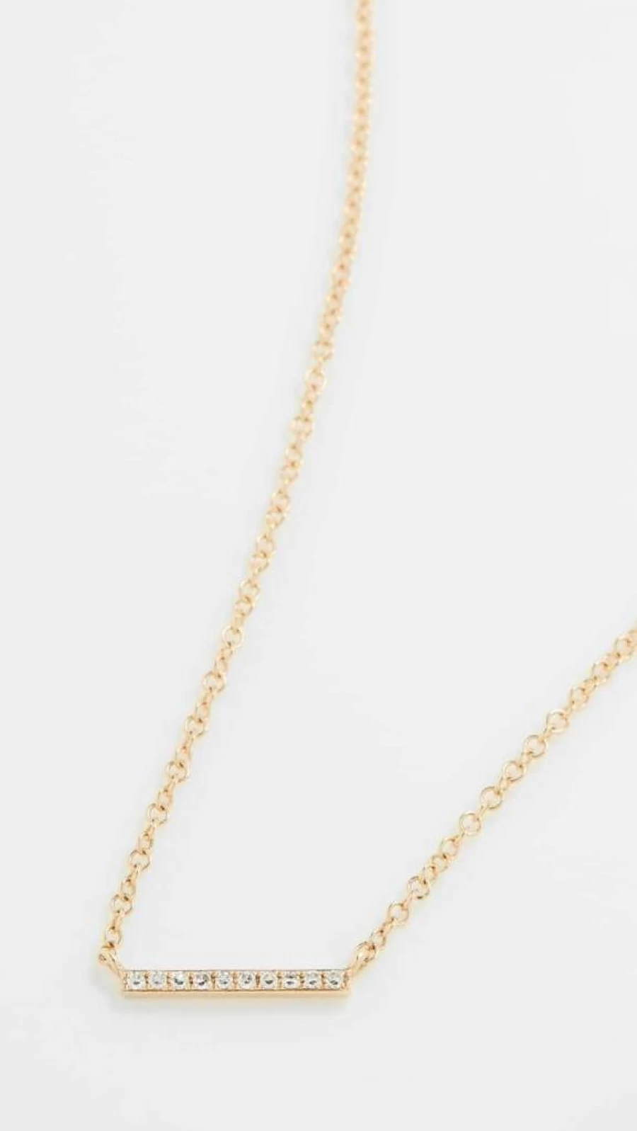 EF Collection 14K Gold Diamond Bar Necklace for Women - Minimalist Elegant Pendant
