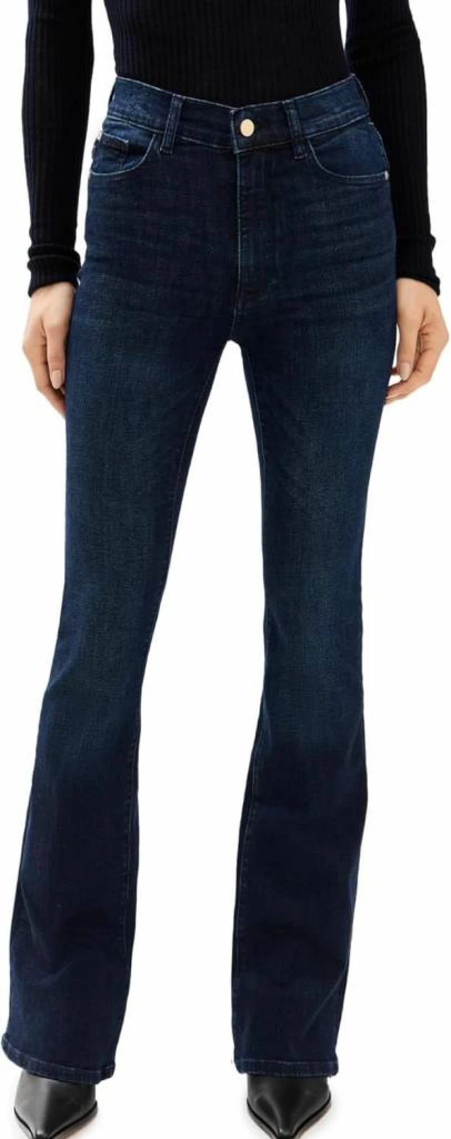 DL1961 Women's Bridget High Rise Instasculpt Bootcut Jeans - 33" Length Stretch Denim