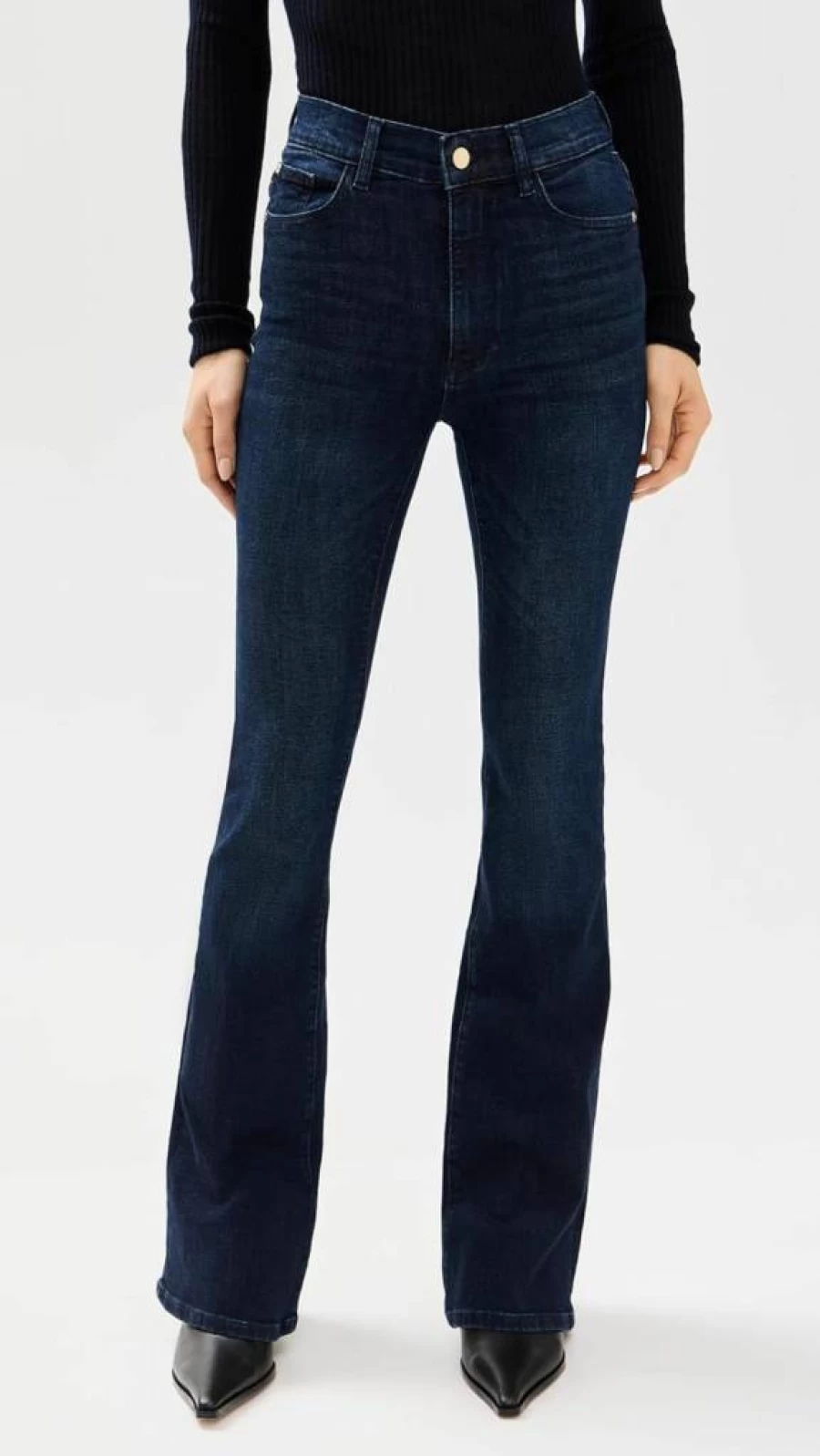 DL1961 Women's Bridget High Rise Instasculpt Bootcut Jeans - 33" Length Stretch Denim