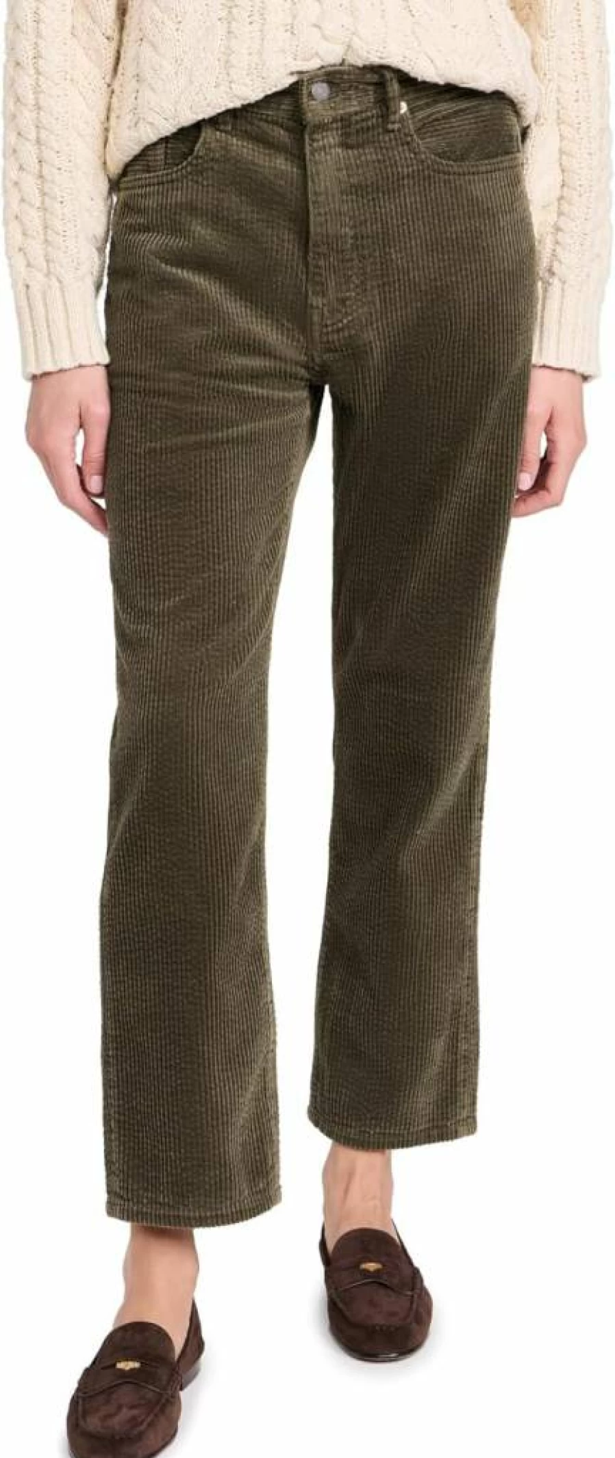 Denimist Women's Lucy Boyfriend Corduroy Pants - Relaxed Fit High Waisted Vintage Style