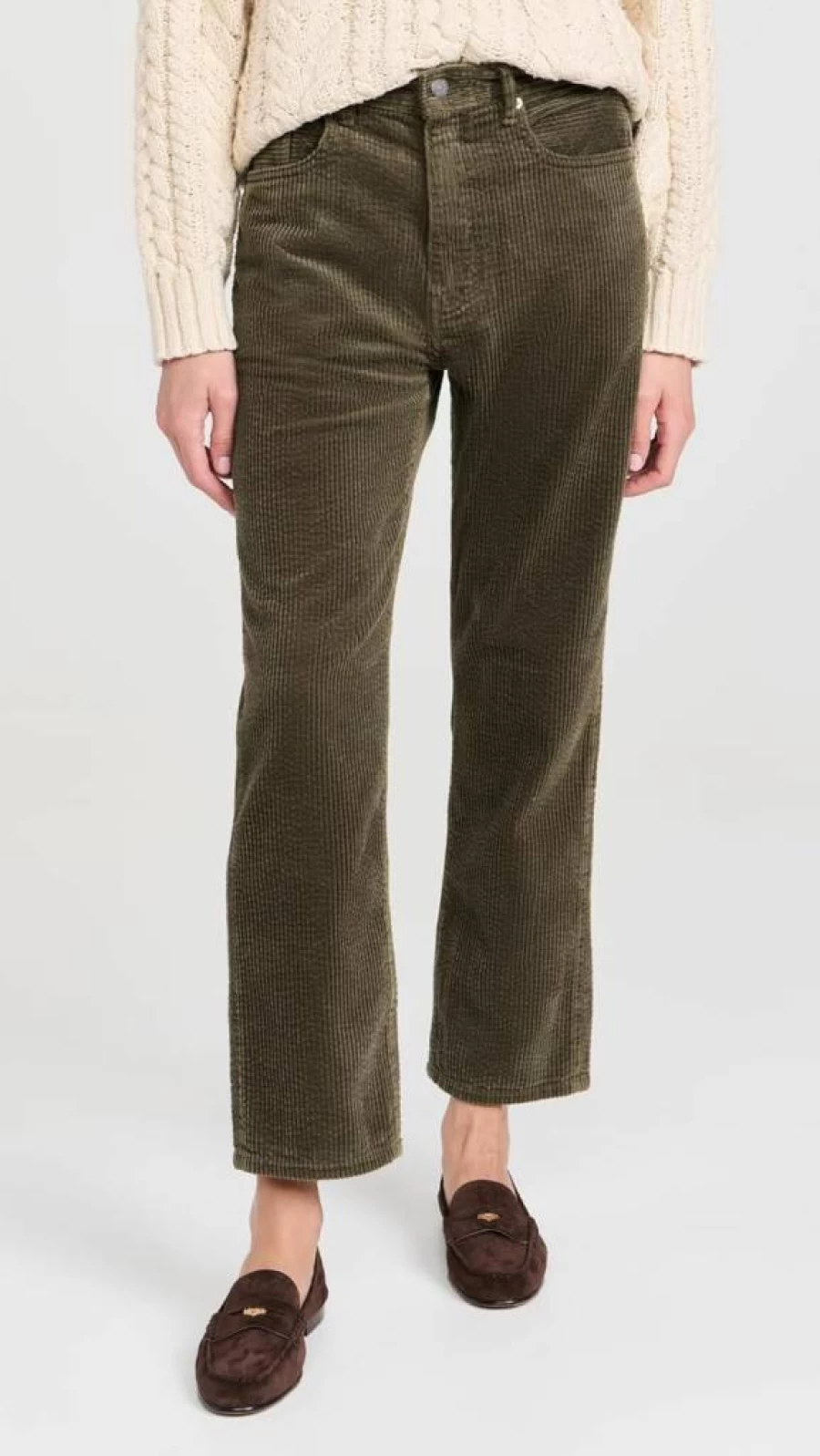 Denimist Women's Lucy Boyfriend Corduroy Pants - Relaxed Fit High Waisted Vintage Style