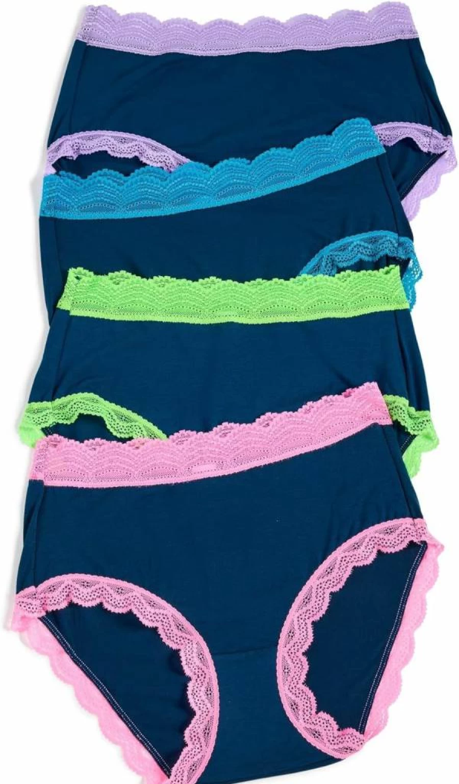 Stripe & Stare Women's High Rise Cotton Knickers 4-Pack - Soft Breathable Underwear Set