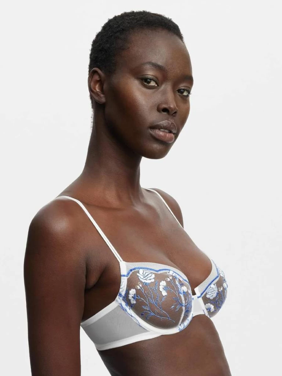 Skarlett Blue Women's Enamoured Balconette Underwire Bra - Supportive Lace Lingerie for Comfort and Style