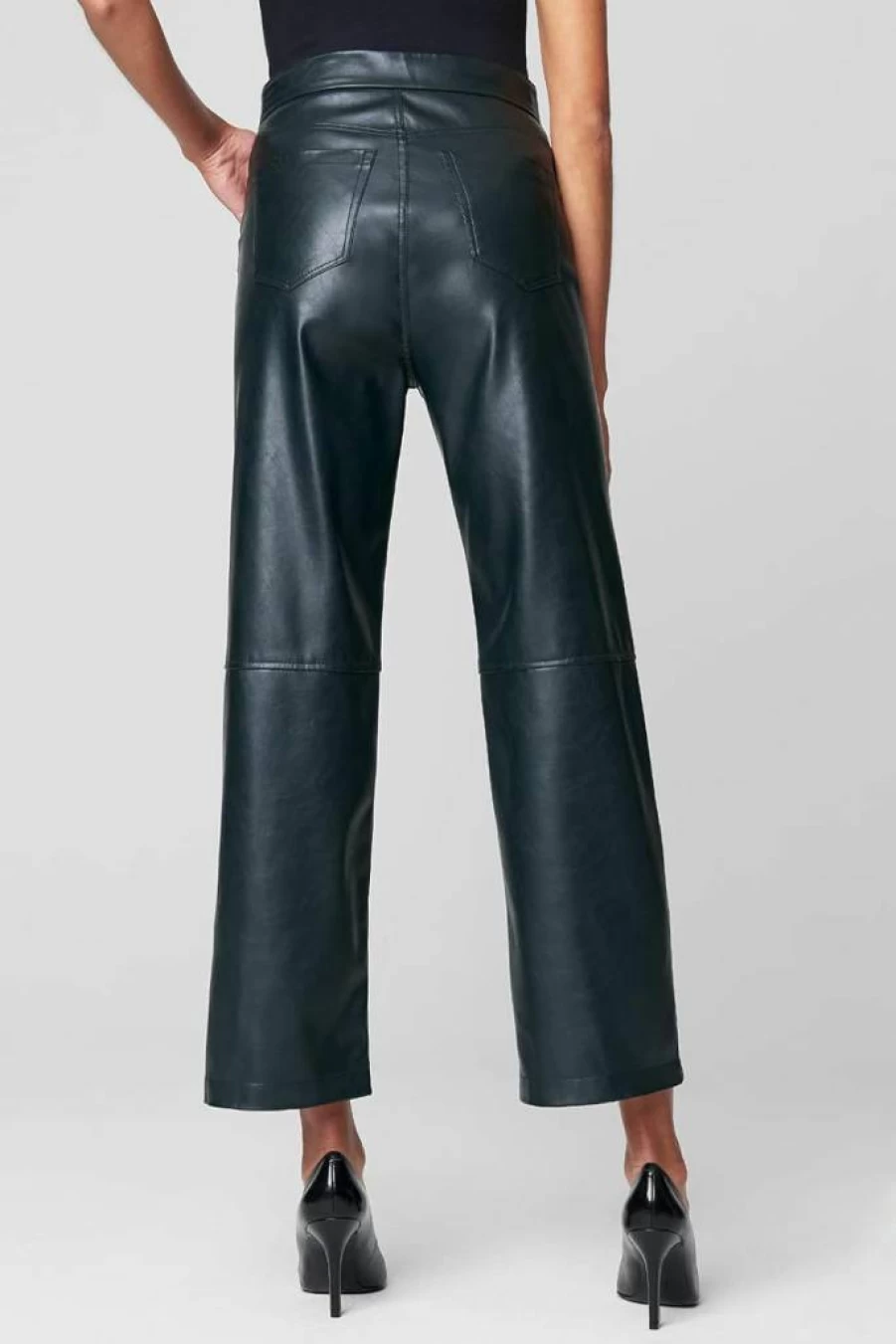BLANKNYC Women's Vegan Leather Pants - High Waisted Ribcage Straight Leg Baxter Trousers for Luxury Fashion