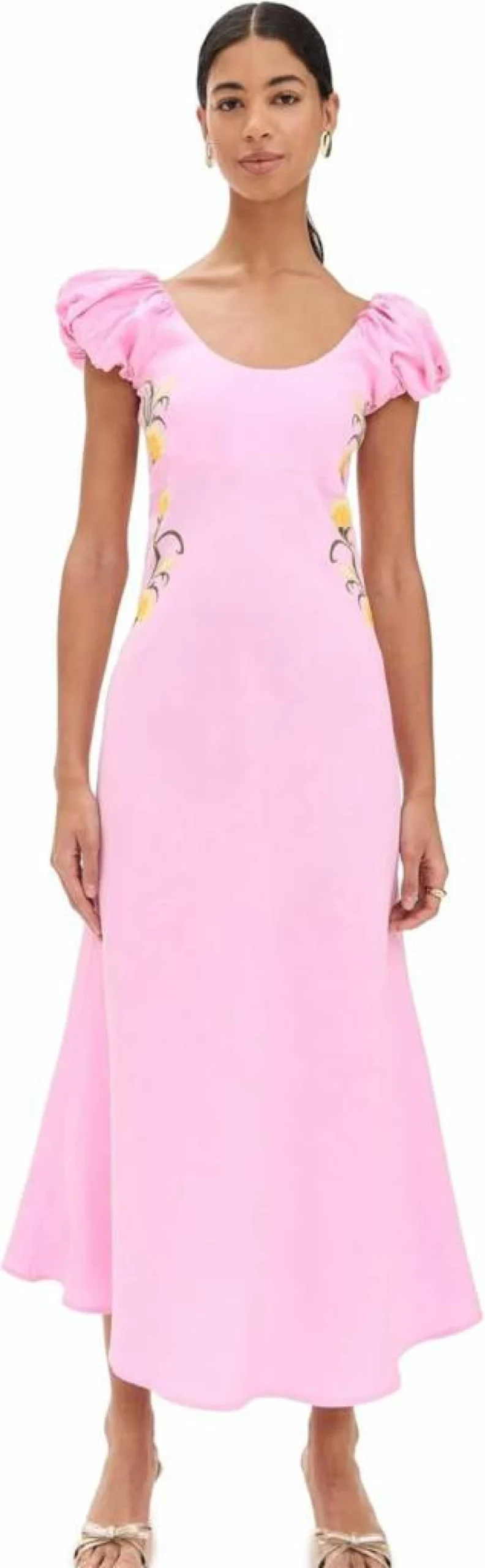 FANM MON Women's Vienna Dress - Elegant Flowy Summer Dress with Floral Print