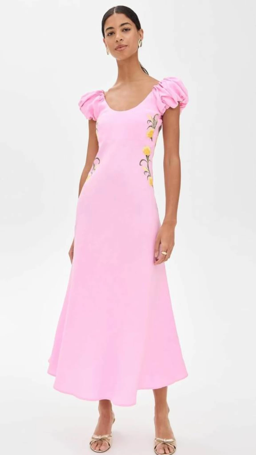 FANM MON Women's Vienna Dress - Elegant Flowy Summer Dress with Floral Print
