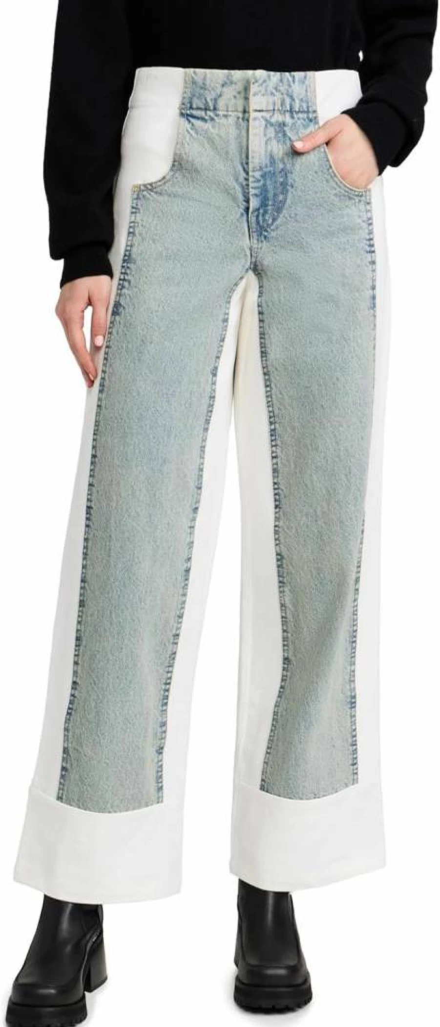 Sea Women's Liam High-Rise Distressed Denim Jeans - Vintage Blue Ripped Skinny Jeans for Women