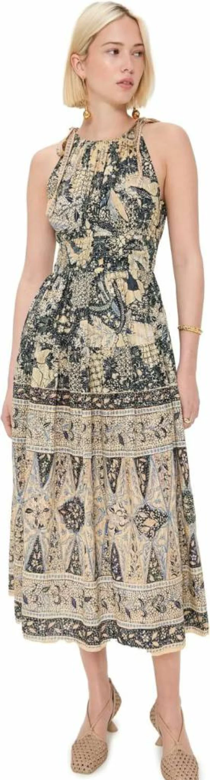 Ulla Johnson Women's Essie Floral Printed Midi Dress with Ruffled Hem