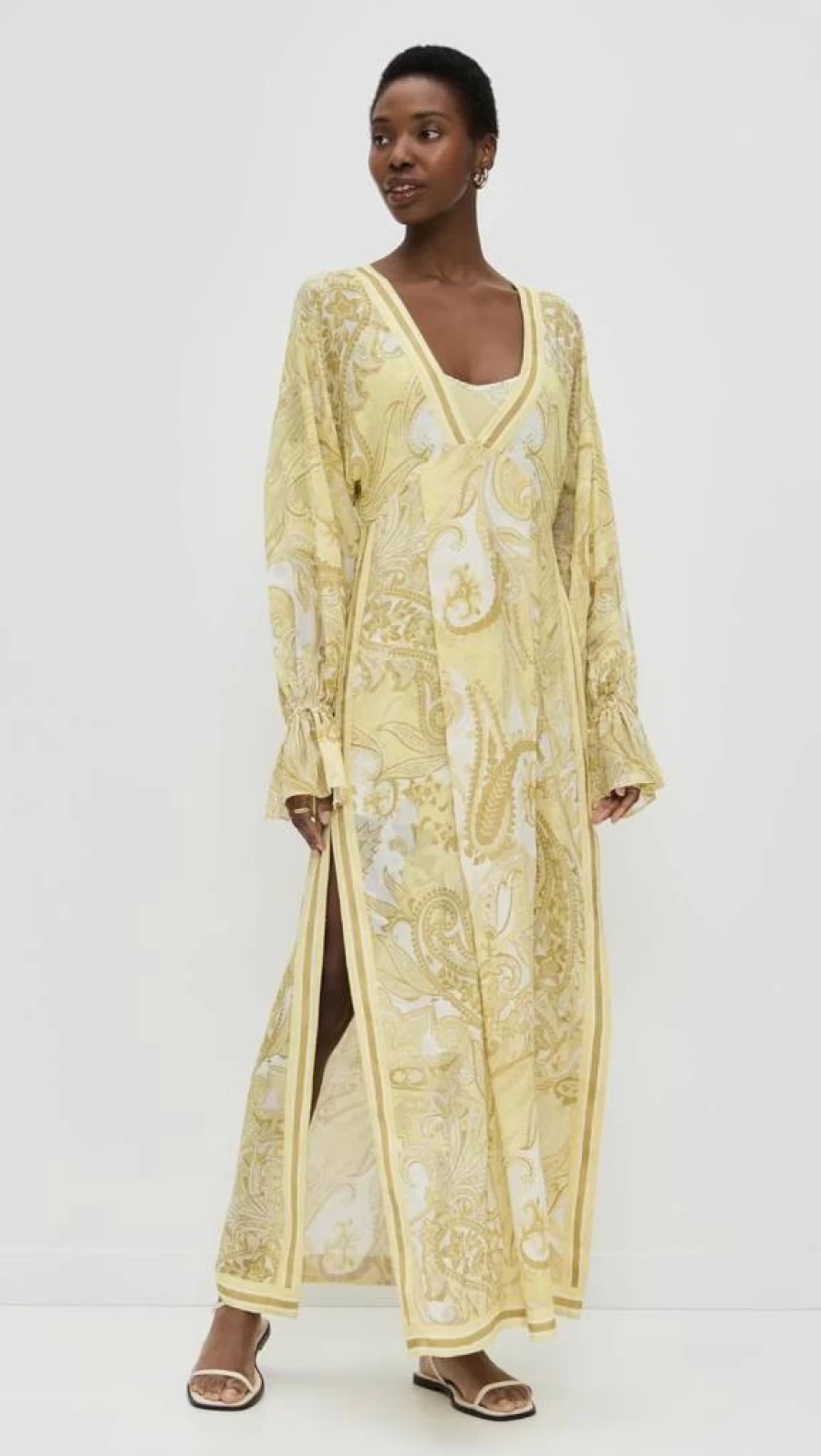 Hemant and Nandita Women's Printed Kaftan Slip Dress – Flowy Boho Chic Style