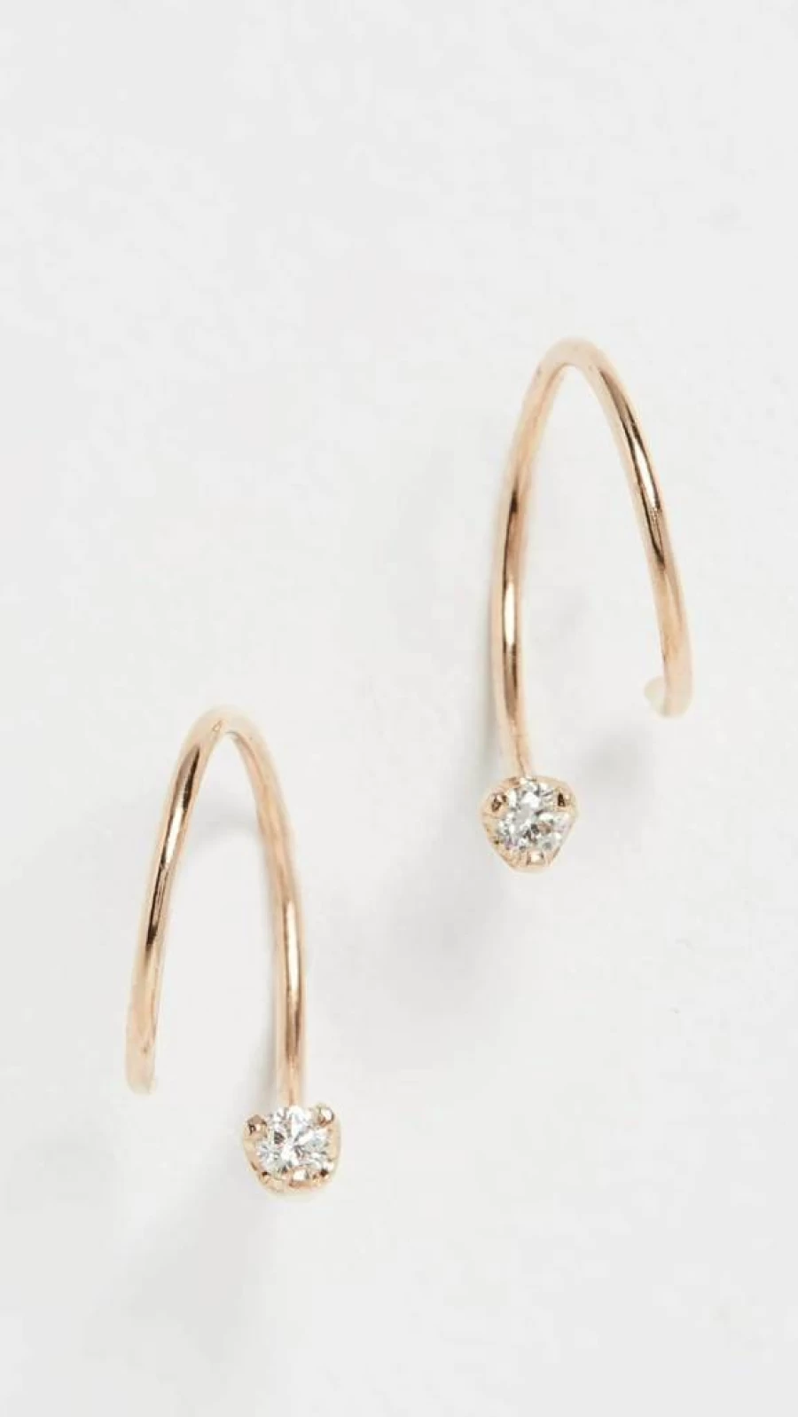 ZOE CHICCO 14K Gold Swirl Huggie Hoop Earrings for Women - Minimalist Dainty Hoops