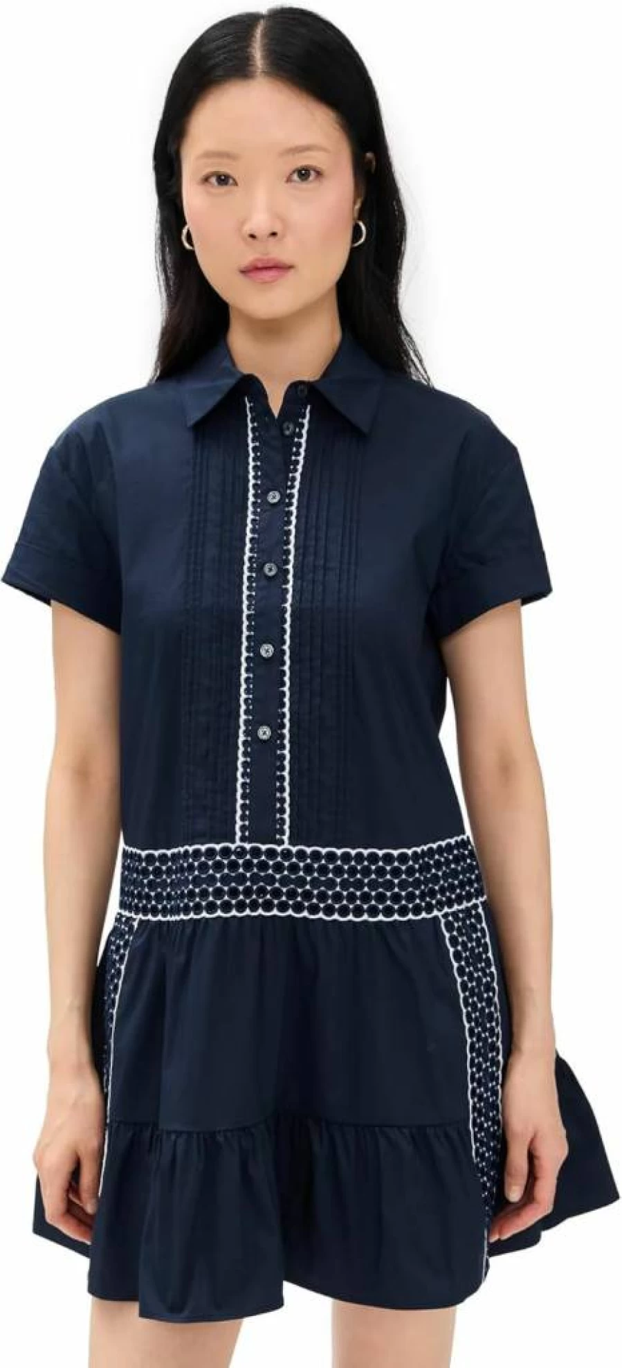 Tanya Taylor Women's Floral Jasmine Dress - Elegant Summer A-Line Dress with Short Sleeves