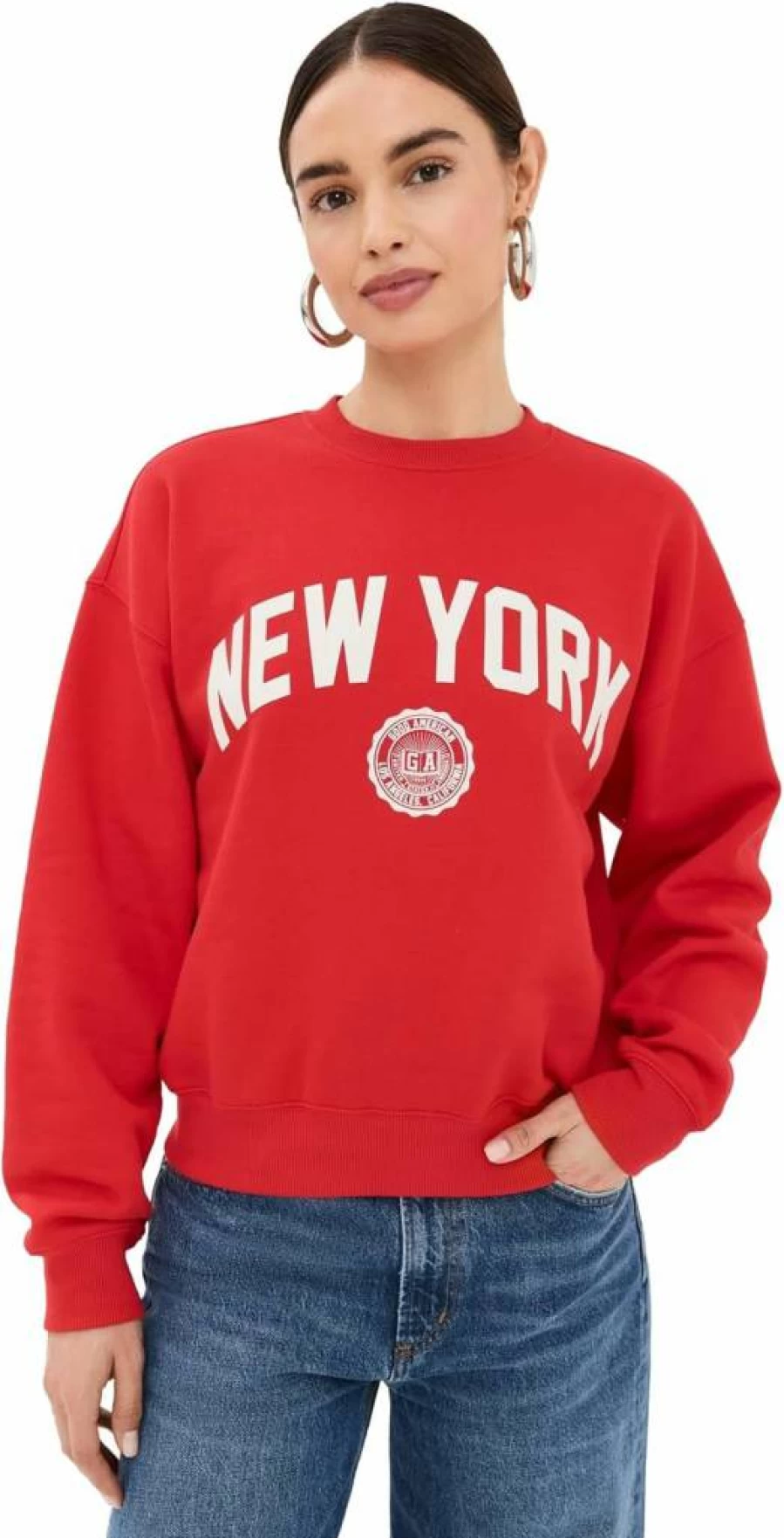 Good American New York Style Candy Pink Graphic Sweatshirt for Women