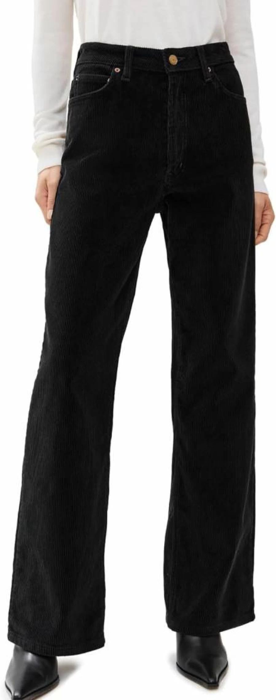 B SIDES Women's Elissa High Waist Wide Leg Corduroy Pants