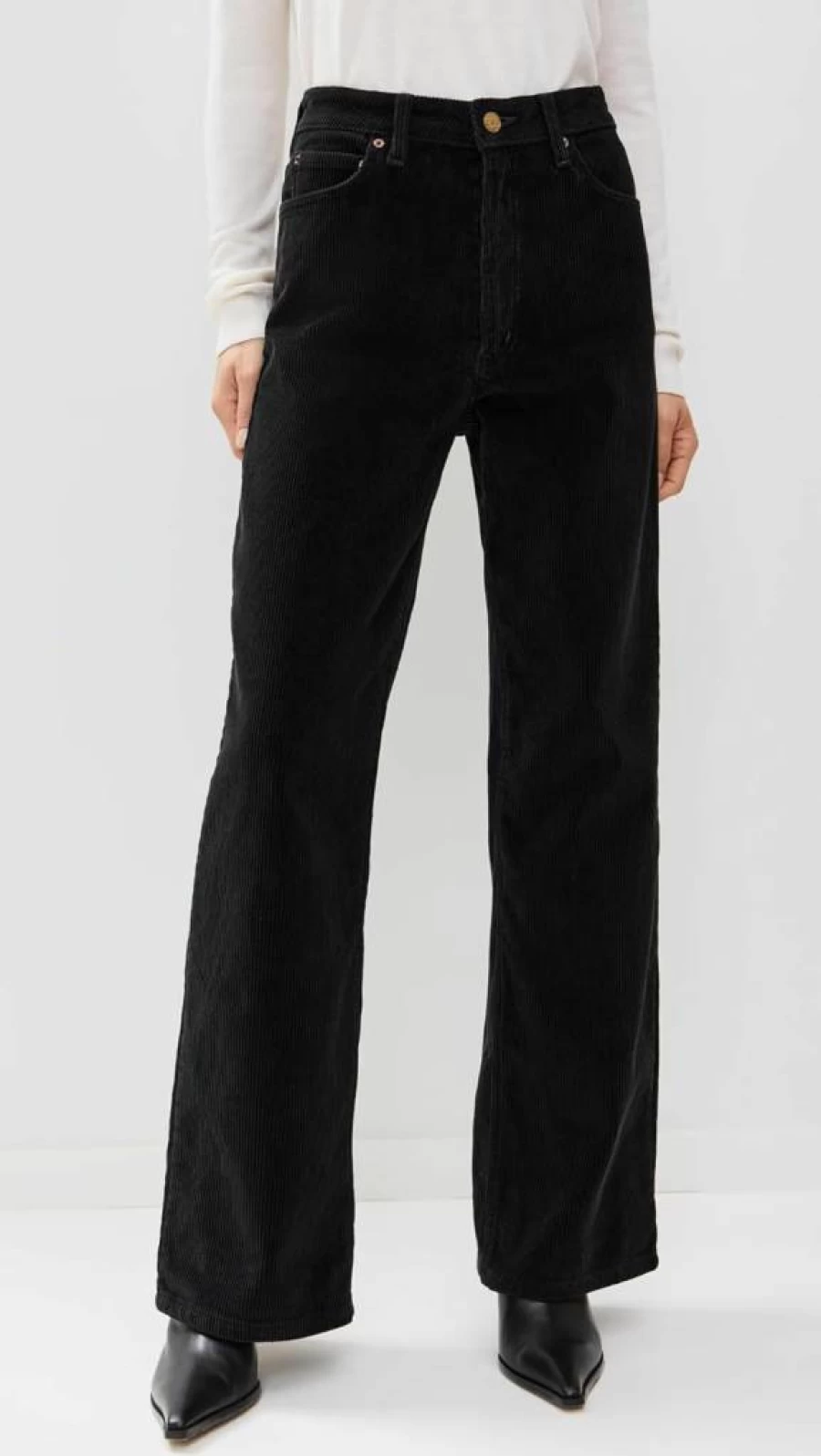 B SIDES Women's Elissa High Waist Wide Leg Corduroy Pants