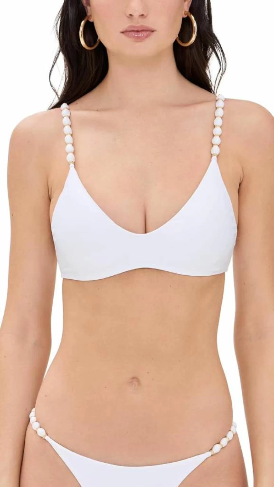 ViX Paula Hermanny Women's Bikini Top with Bead Detail - Stylish Li Design Swimwear