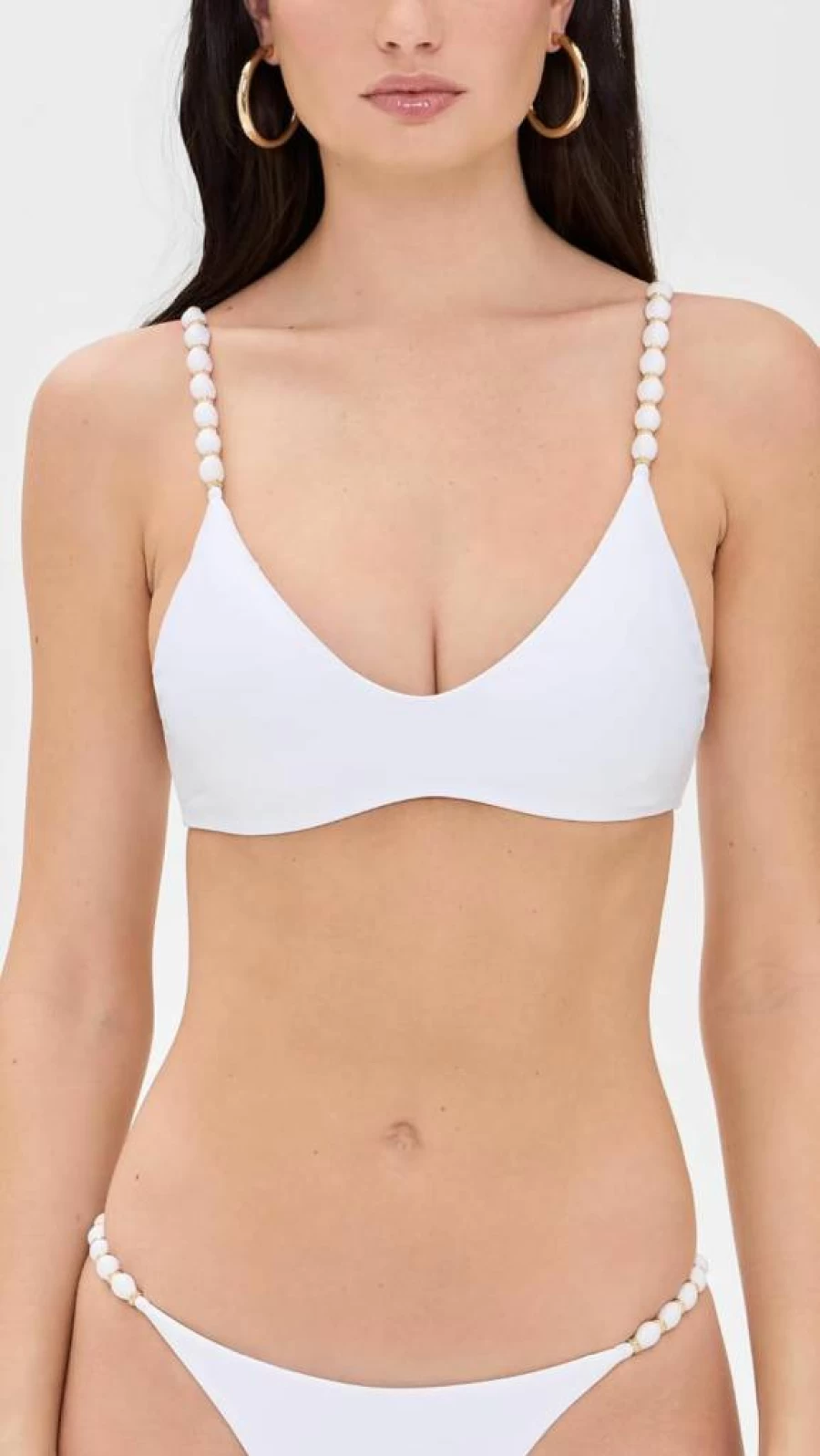 ViX Paula Hermanny Women's Bikini Top with Bead Detail - Stylish Li Design Swimwear