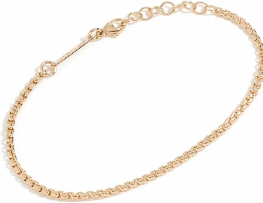 ZOE CHICCO 14K Gold Box Chain Bracelet for Women - Minimalist Dainty Luxury Jewelry