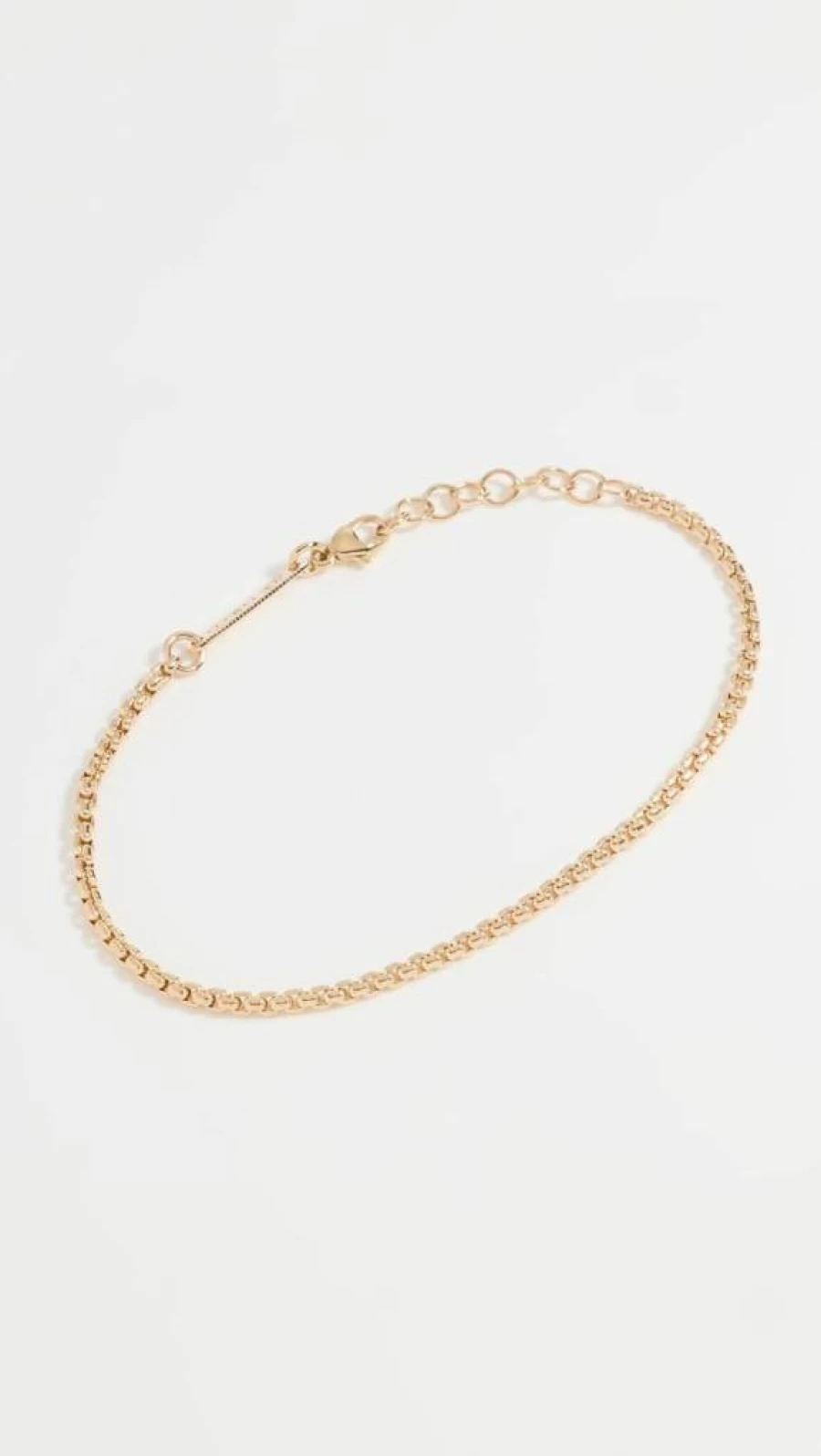 ZOE CHICCO 14K Gold Box Chain Bracelet for Women - Minimalist Dainty Luxury Jewelry