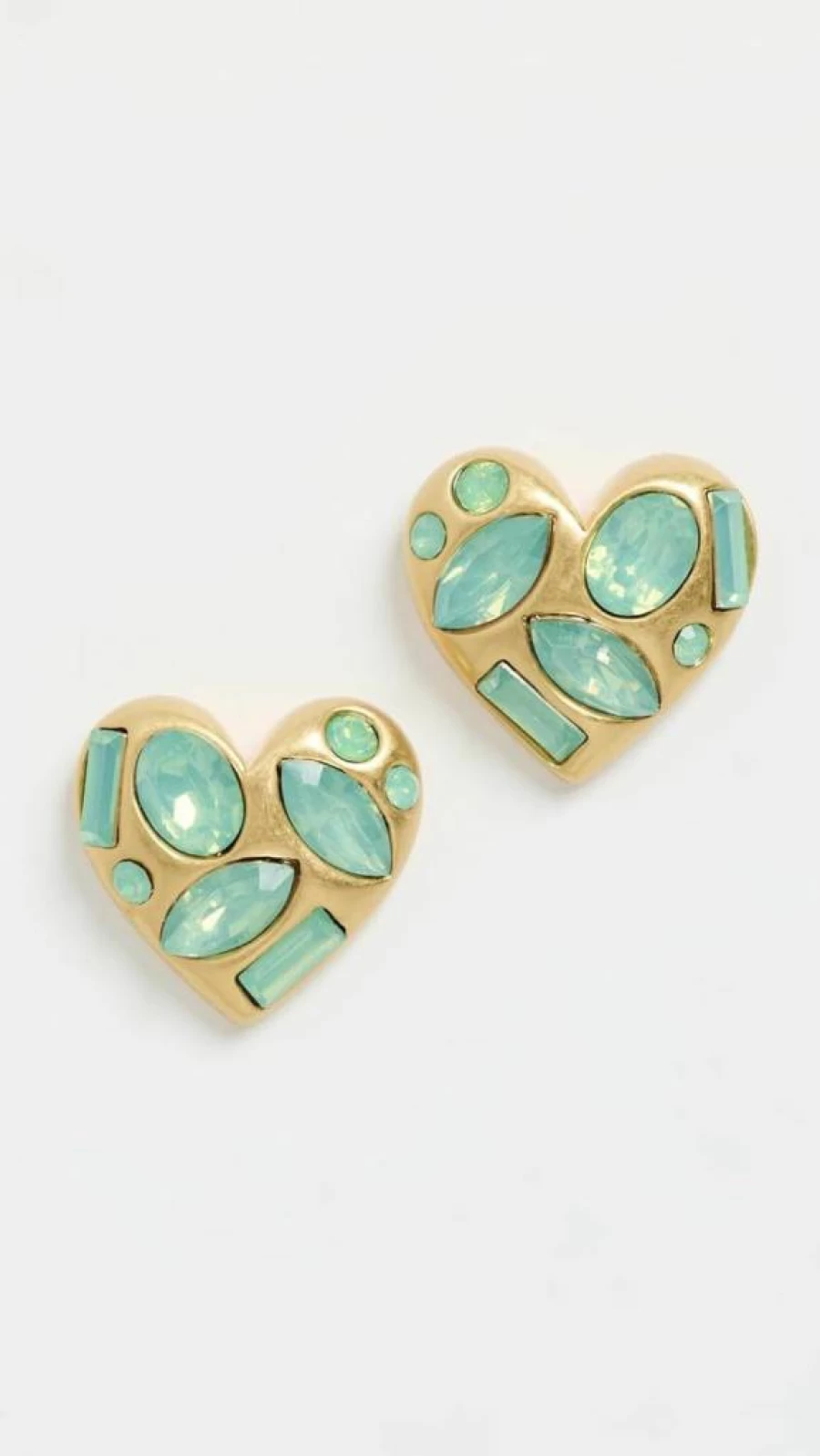 Lele Sadoughi Women's Crystal-Embellished Heart Stud Earrings with Button Back