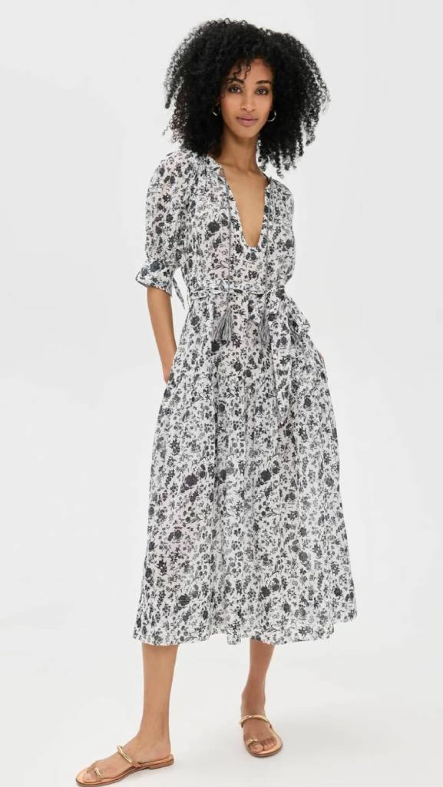 Ulla Johnson Selena Puff Sleeve Dress - Women's Boho Chic Beach Coverup & Summer Dress