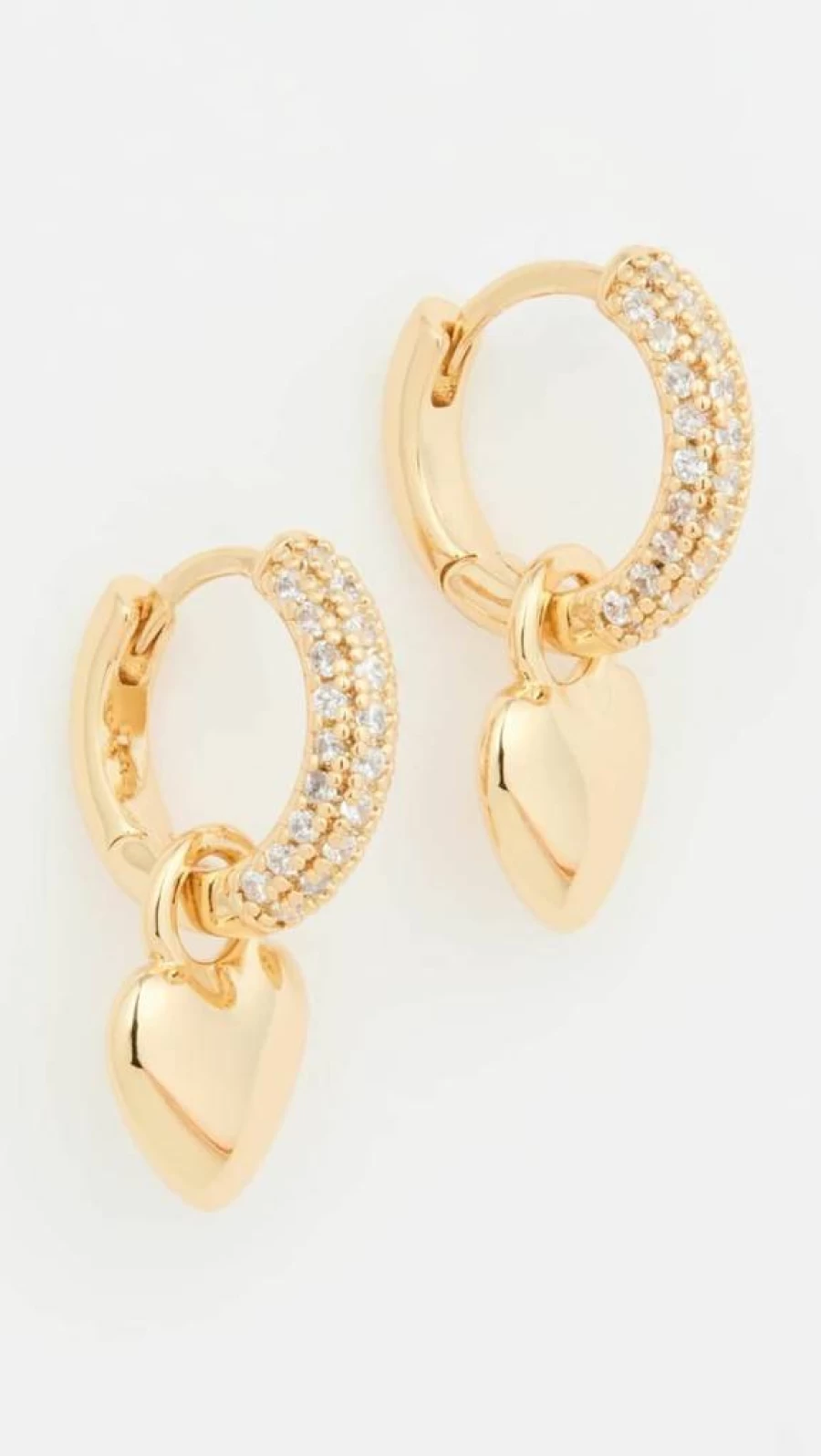 LUV AJ Women's Puffy Heart Huggie Hoop Earrings - Gold Plated Romantic Dangle Earrings