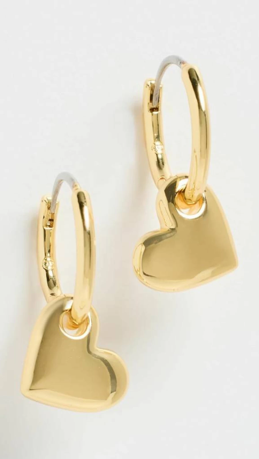 Gorjana Lou Heart Huggie Hoop Earrings for Women - Minimalist Gold Heart Huggies