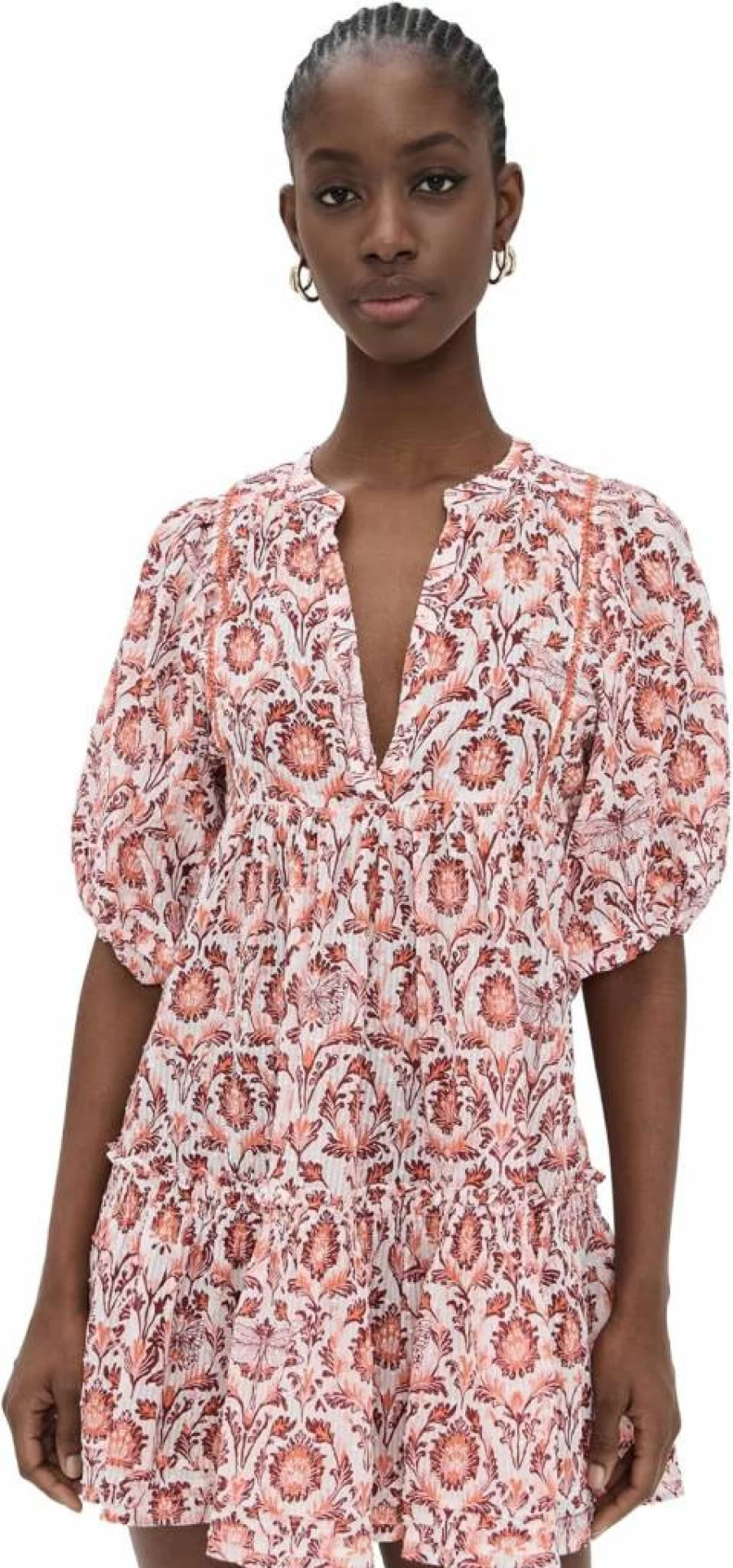 Poupette St Barth Women's Aria Mini Dress - Elegant Short Sleeve Casual Summer Outfit