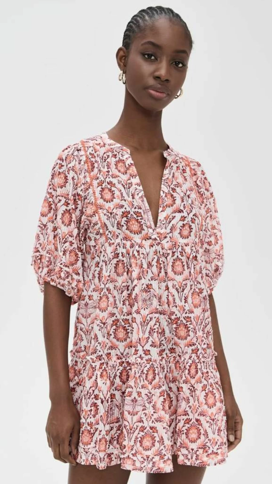 Poupette St Barth Women's Aria Mini Dress - Elegant Short Sleeve Casual Summer Outfit