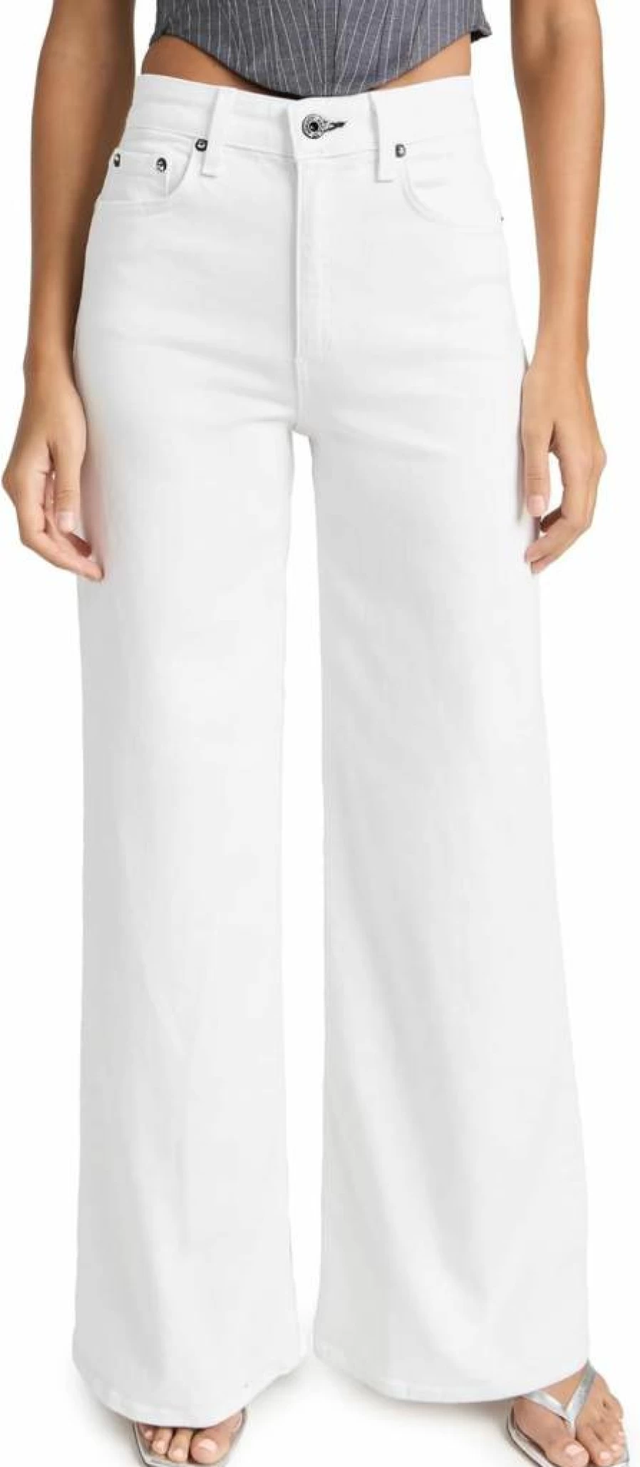 ASKK NY Women's High Waist Wide Leg Jeans - Trendy Comfort Stretch Denim Pants for Casual Outfits
