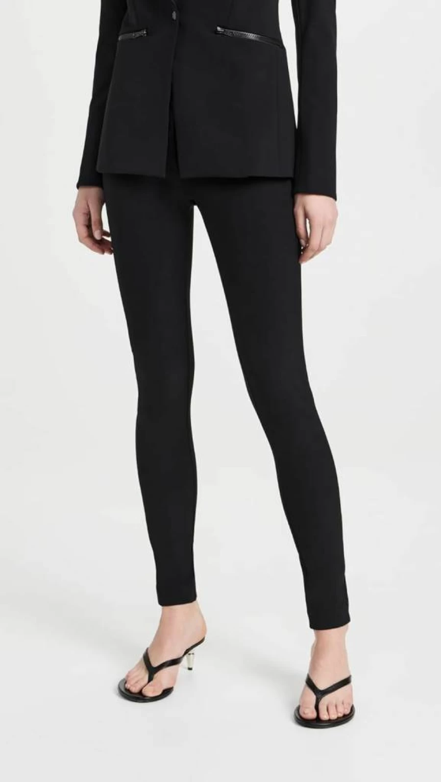 Veronica Beard Women's High-Waisted Black Scuba Leggings for Yoga & Workouts