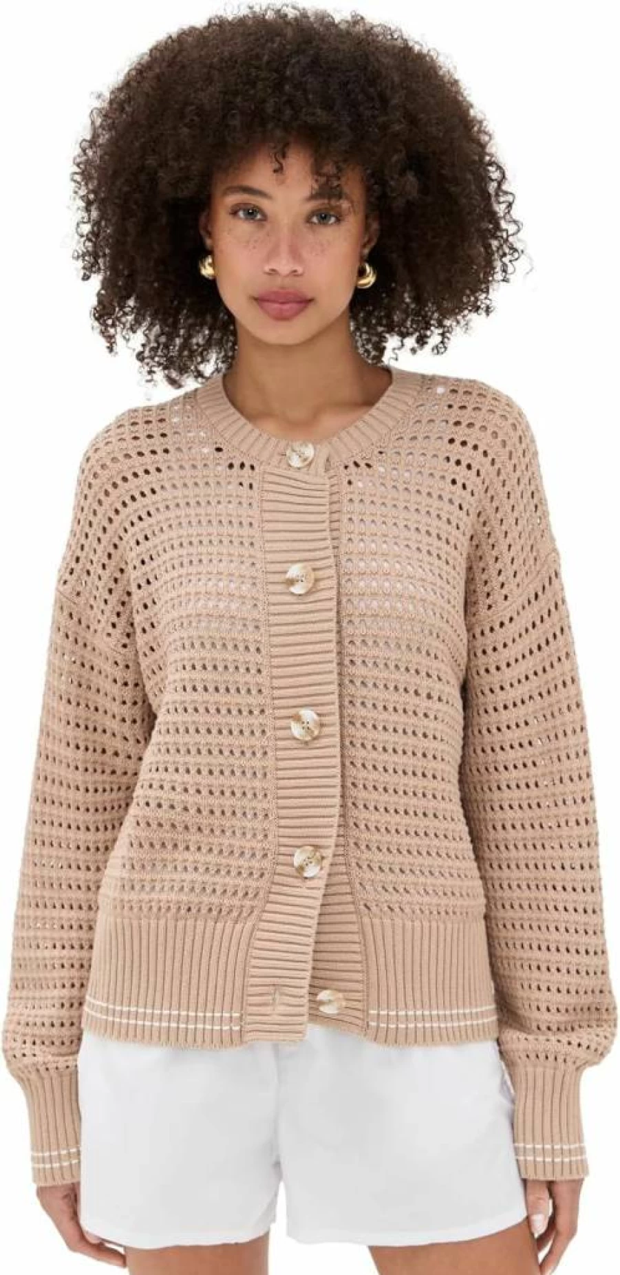 Varley Women's Kris Relaxed Fit Knit Cardigan - Soft Casual Long Sleeve Open Front Sweater