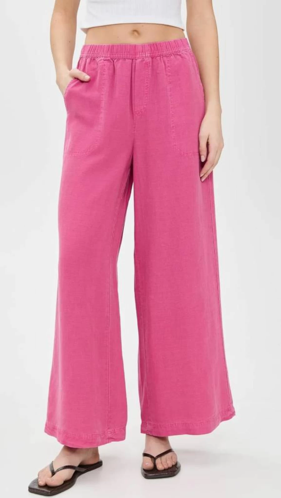 Splendid Women's Angie High-Waisted Palazzo Pants - Flowy Wide-Leg Trousers for Casual & Dressy Outfits