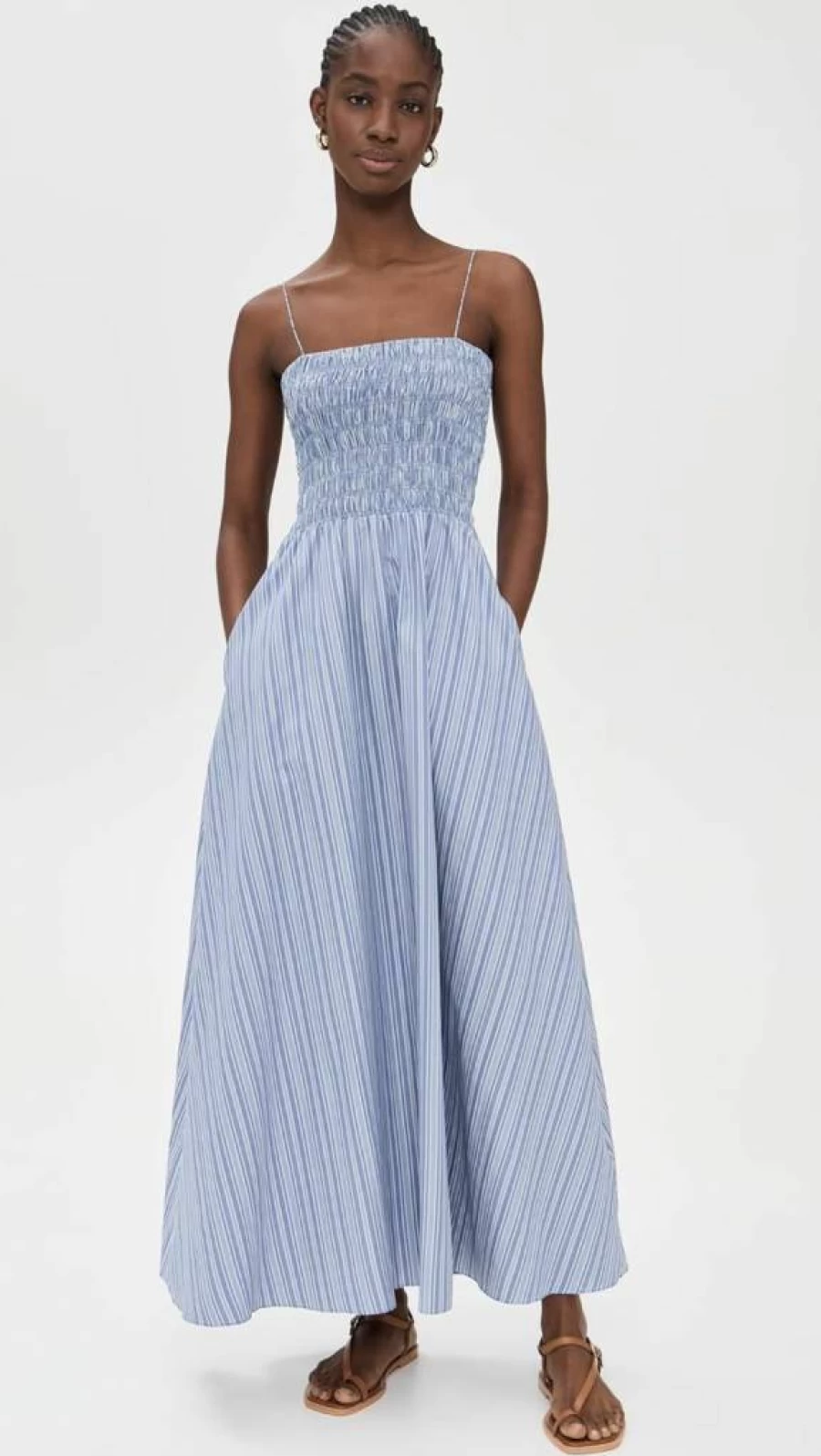 FAITHFULL THE BRAND Women's Lida Maxi Dress - Flowy Boho Summer Dress with V-Neck and Long Sleeves