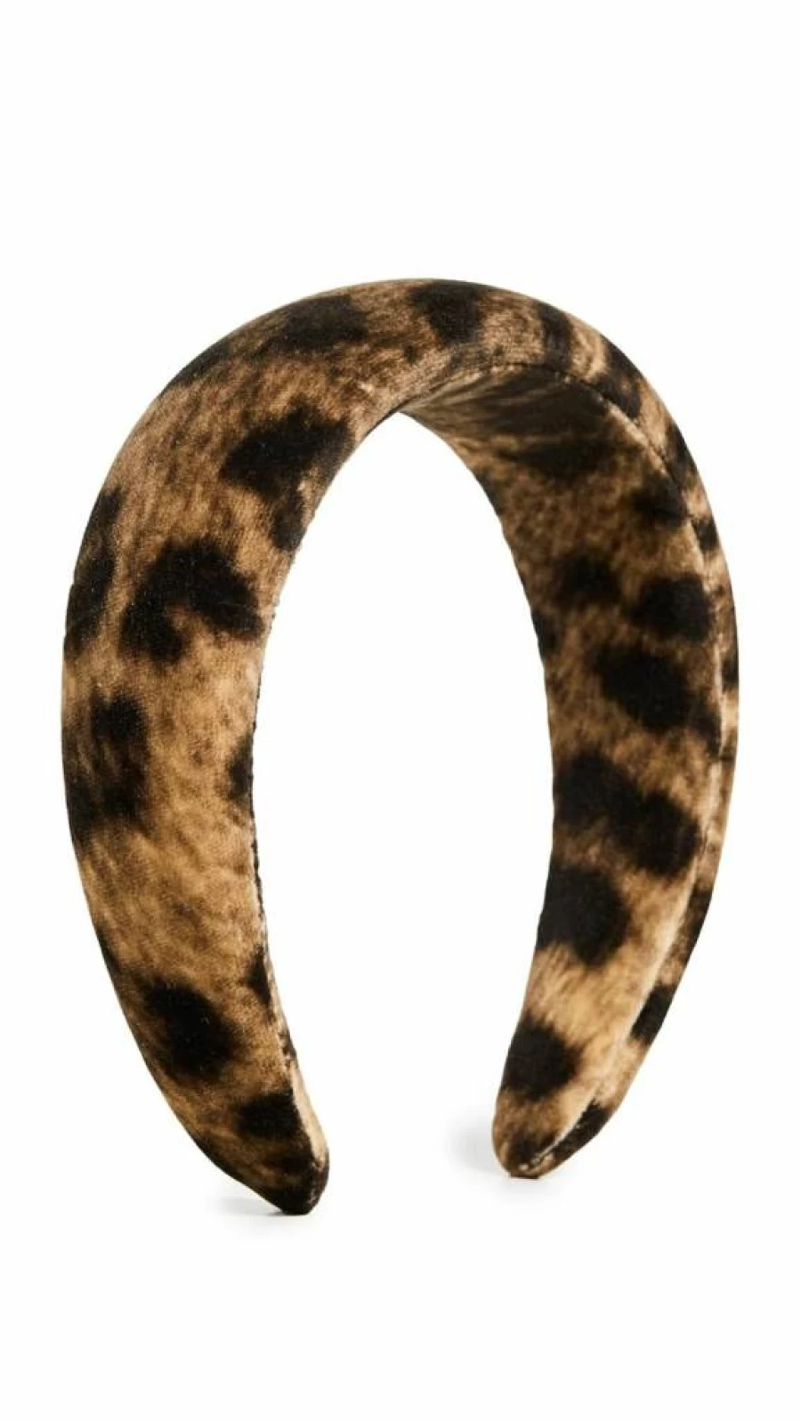 Loeffler Randall Women's Bellamy Leopard Print Velvet Headband – Brown Oversized Fashion Hair Accessory