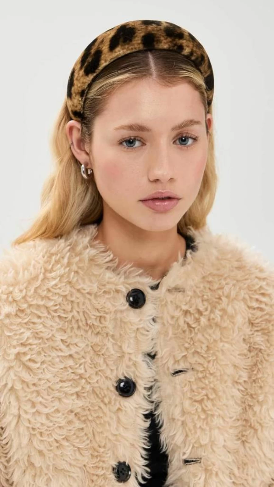 Loeffler Randall Women's Bellamy Leopard Print Velvet Headband – Brown Oversized Fashion Hair Accessory