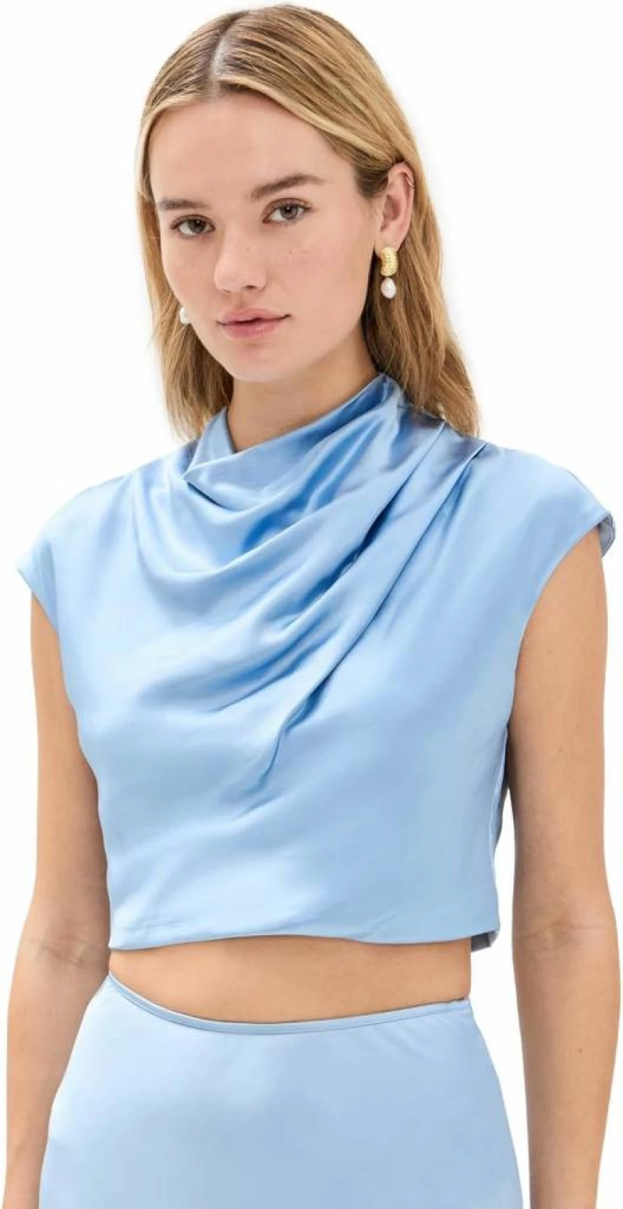 Bardot Women's Auria Satin Blouse - Elegant Sleeveless Tops for Women