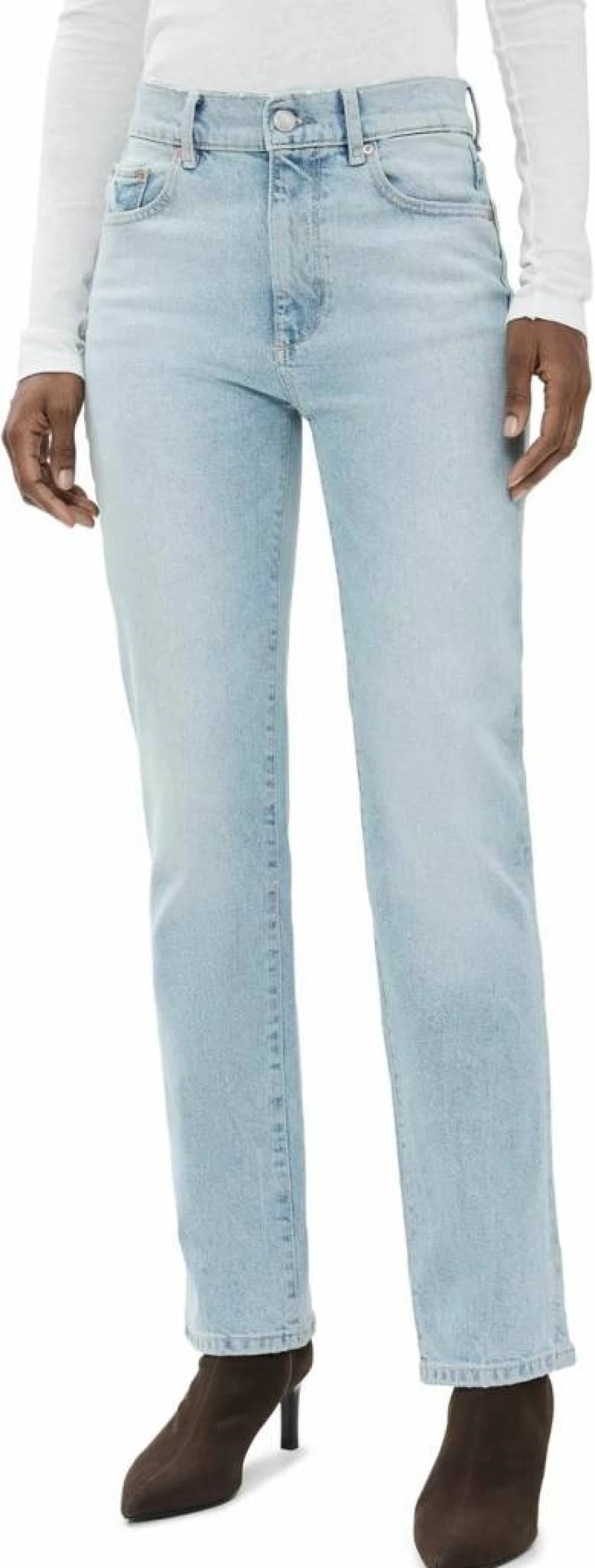 DL1961 Women's High Rise Straight Leg Vintage Jeans - Patti Ankle Length Denim Pants