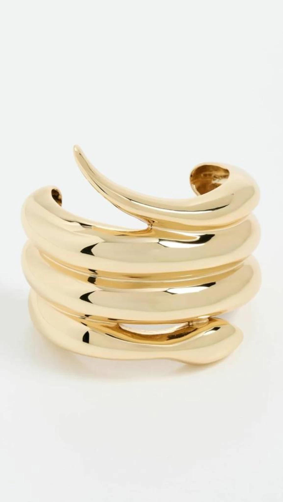 LELET NY Gold Glossy Serpent Pony Cuff Bracelet for Women - One Size Fashion Accessory