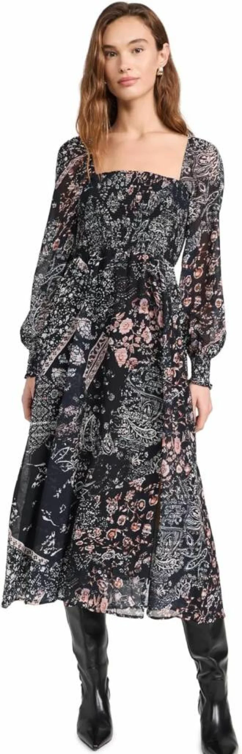 O.P.T Women's Classic Smocked Dress - Elegant & Comfortable Summer Casual Wear