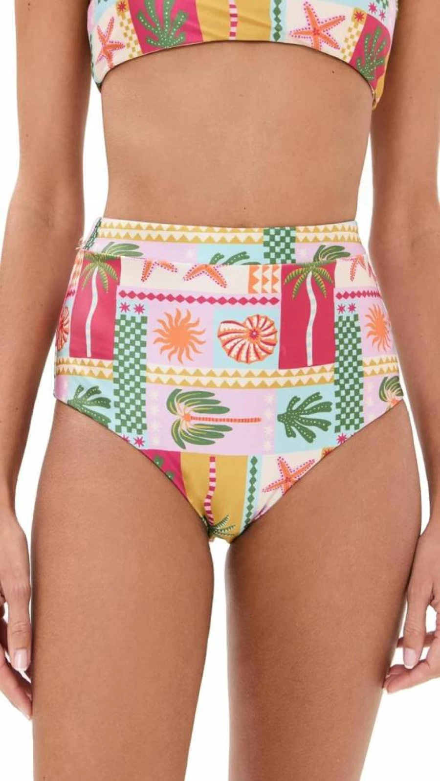 MINKPINK Women's Under The Sea Bikini Bottoms - Sexy High Waisted Swimwear for Women