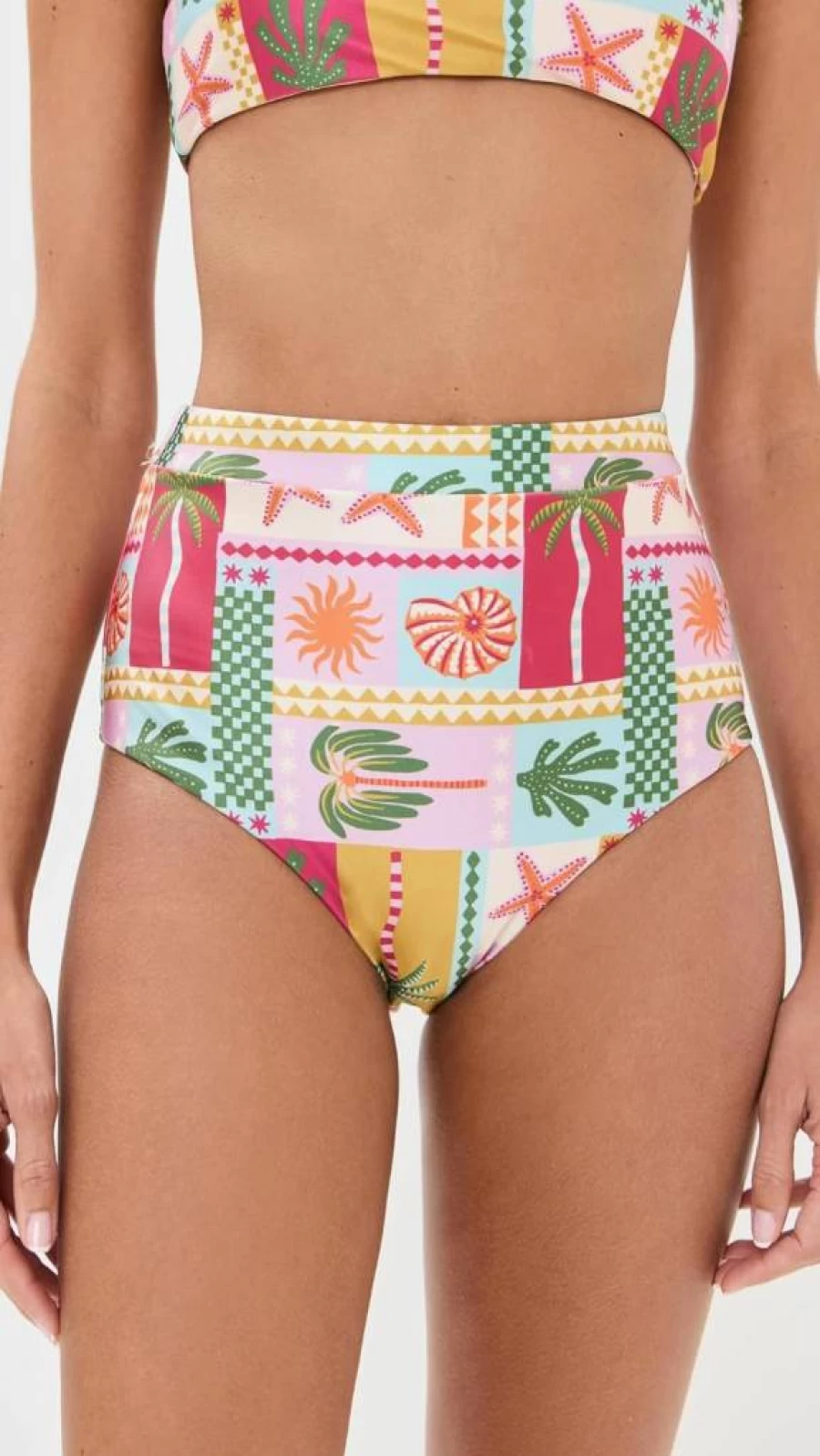 MINKPINK Women's Under The Sea Bikini Bottoms - Sexy High Waisted Swimwear for Women